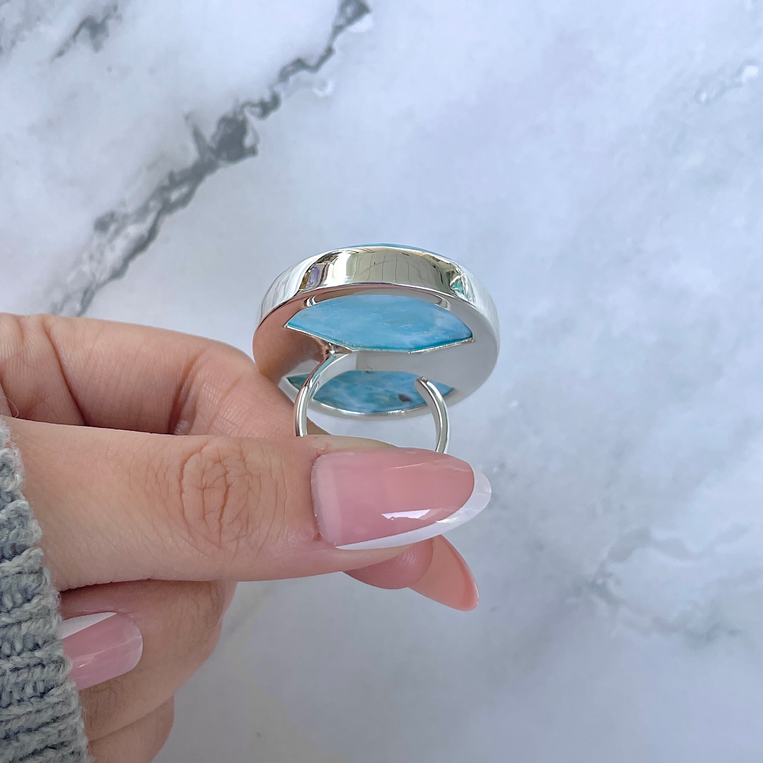 Larimar Adjustable Ring-(LAR-R-1608.)