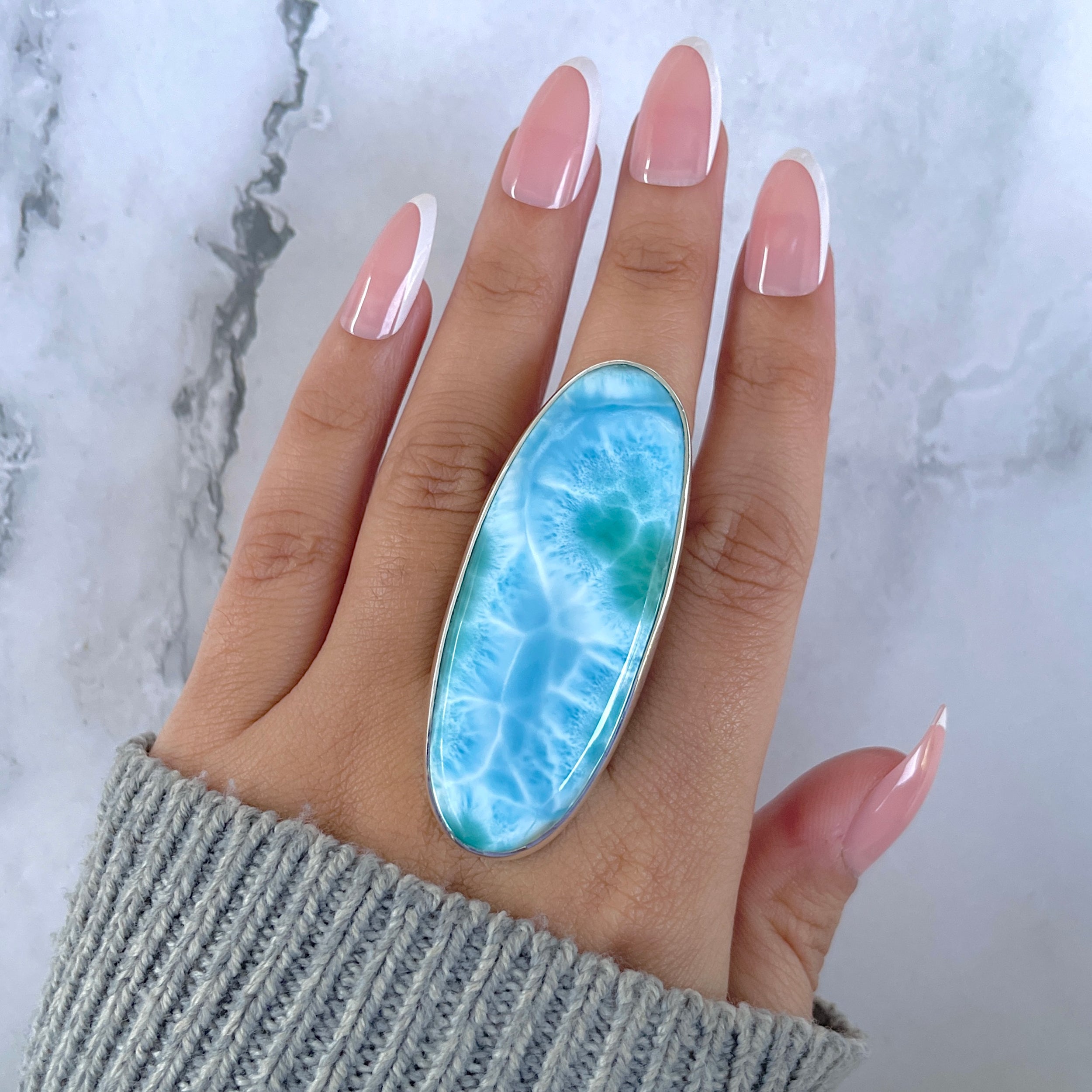 Larimar Adjustable Ring-(LAR-R-1609.)