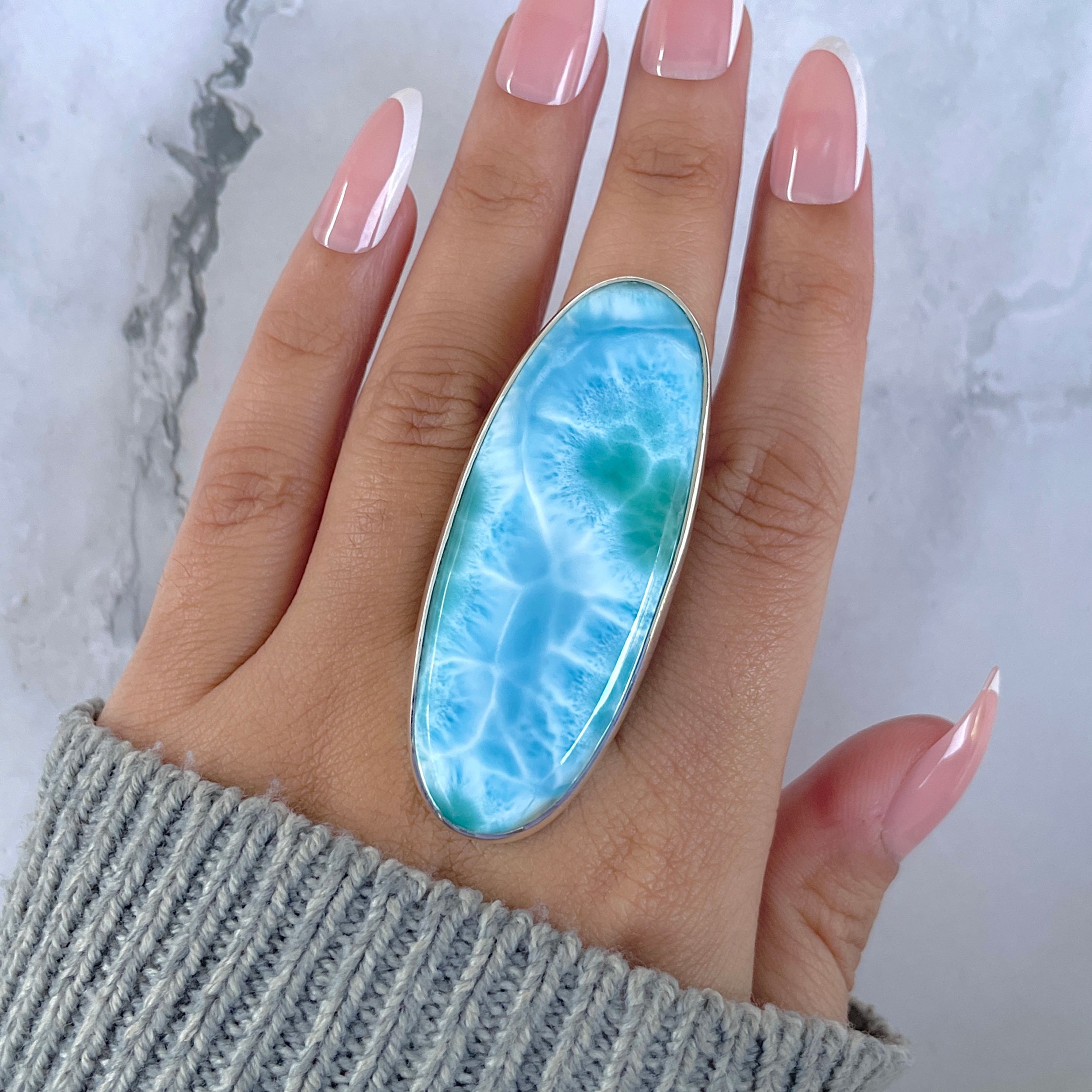 Larimar Adjustable Ring-(LAR-R-1609.)