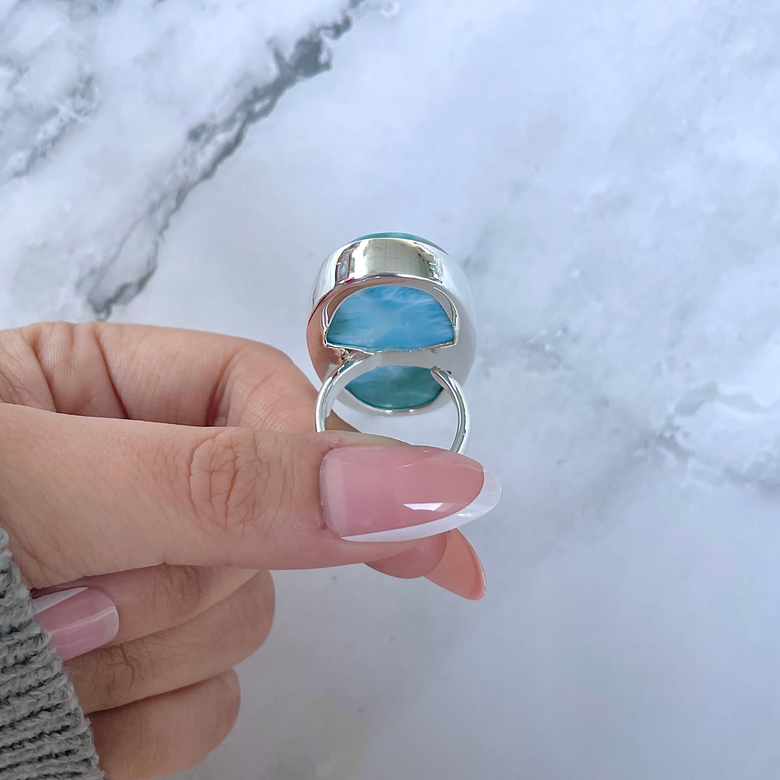 Larimar Adjustable Ring-(LAR-R-1609.)
