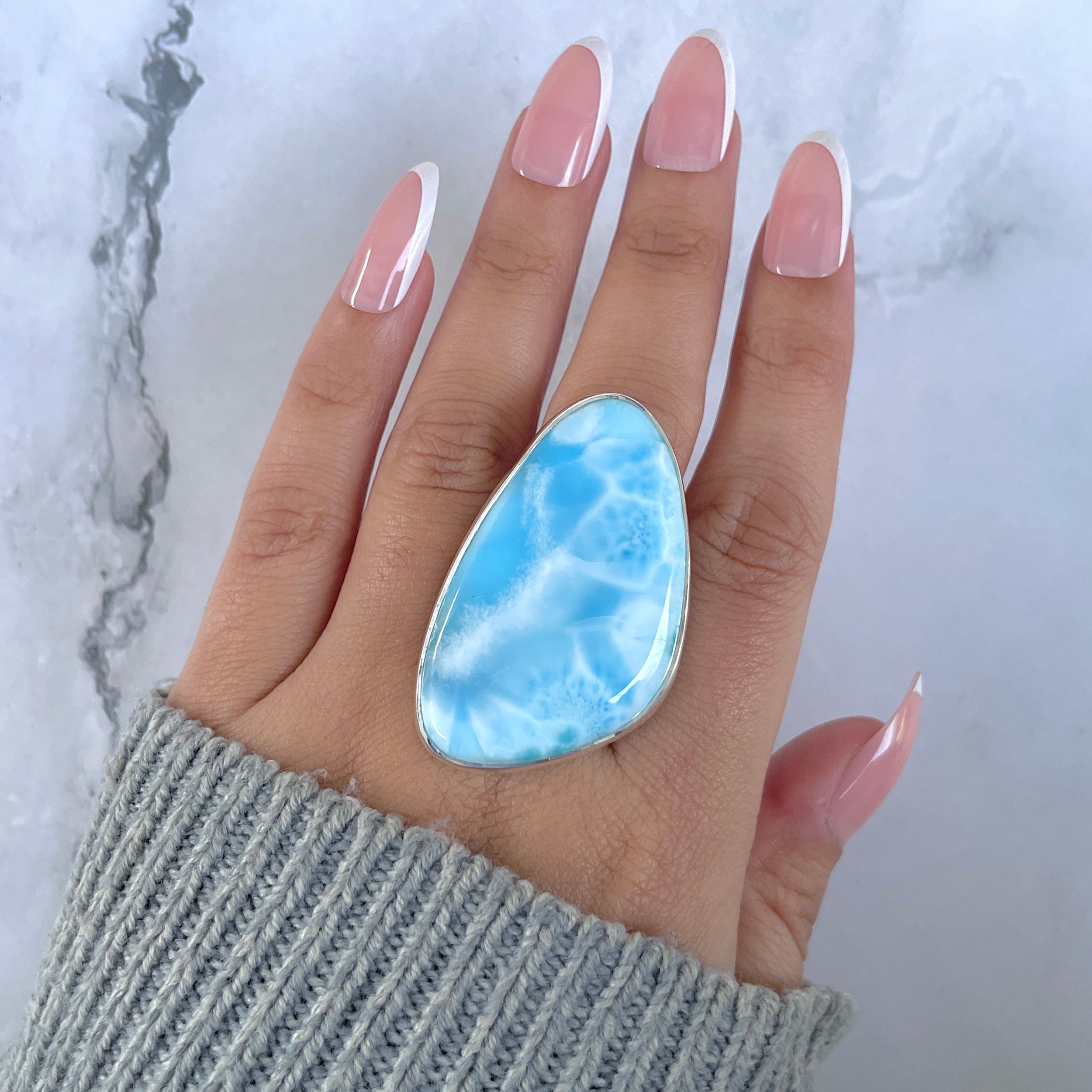 Larimar Adjustable Ring-(LAR-R-1610.)