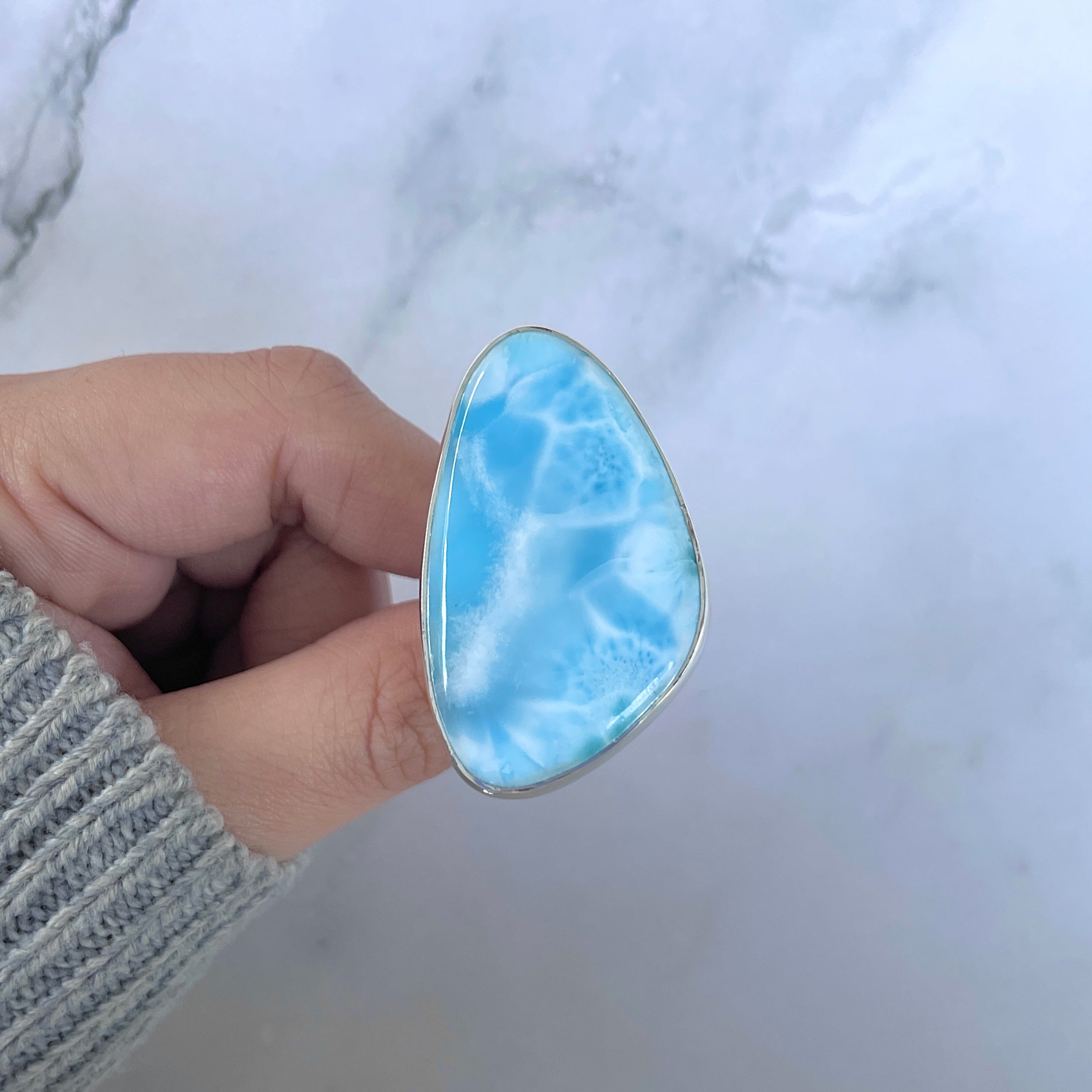 Larimar Adjustable Ring-(LAR-R-1610.)