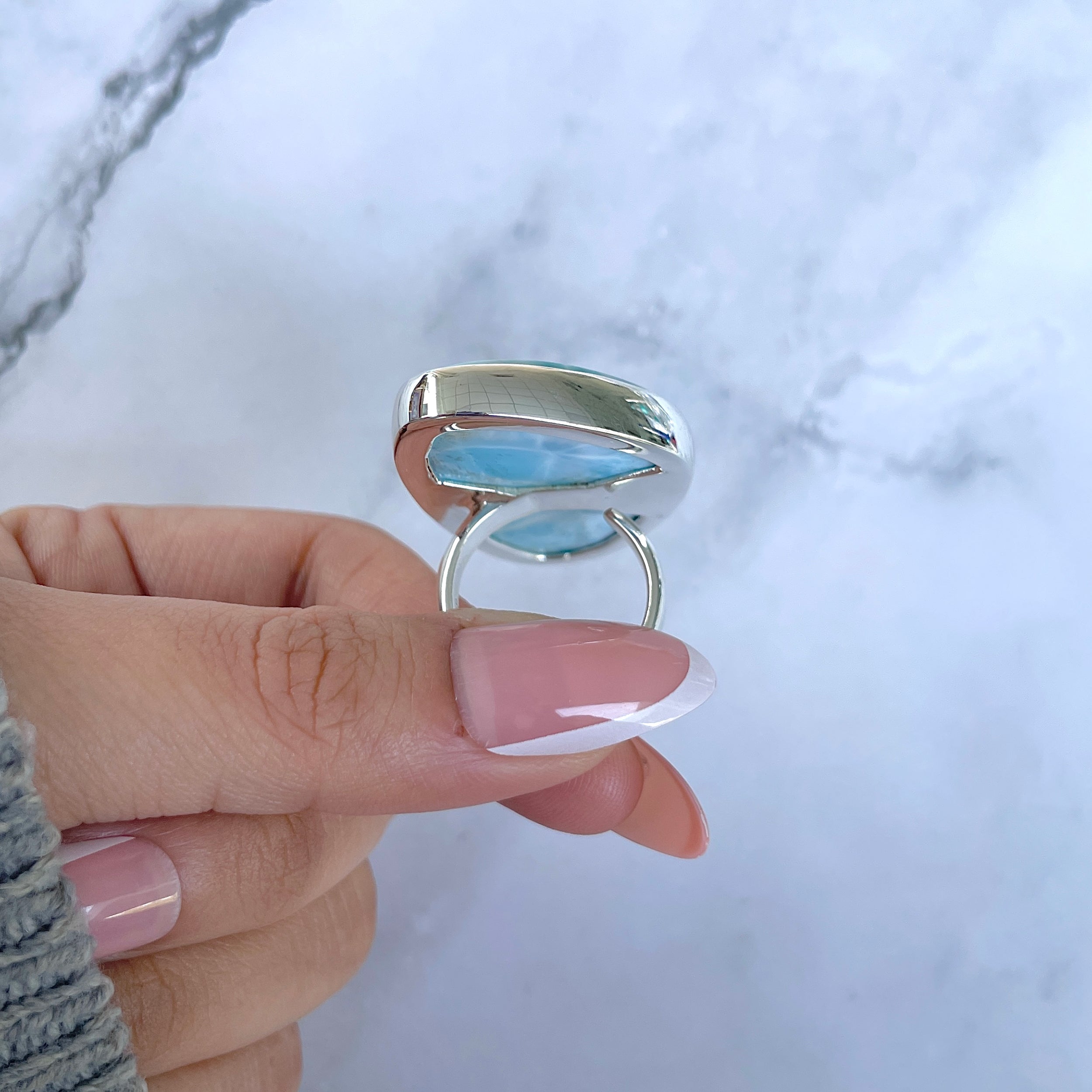 Larimar Adjustable Ring-(LAR-R-1610.)