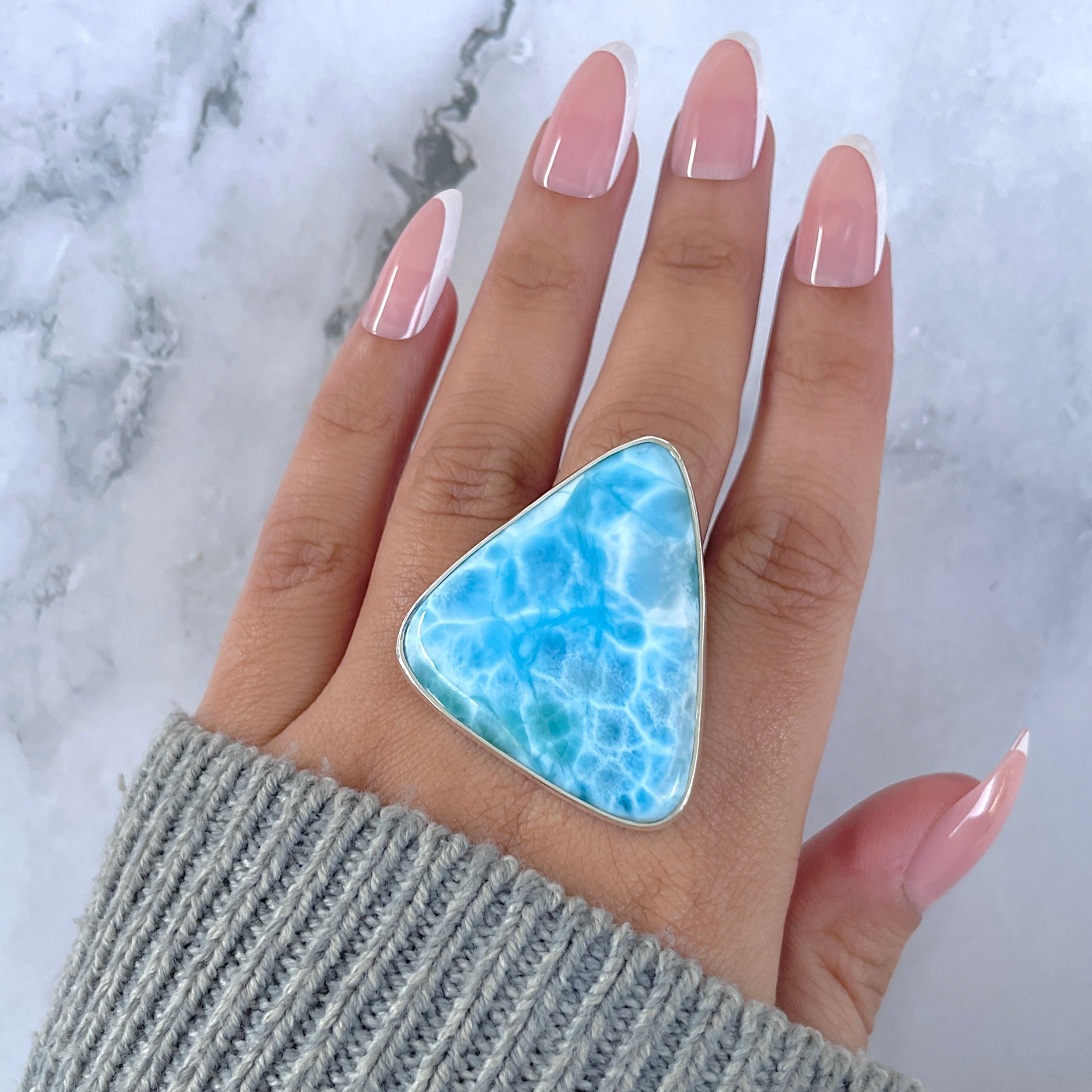 Larimar Adjustable Ring-(LAR-R-1611.)