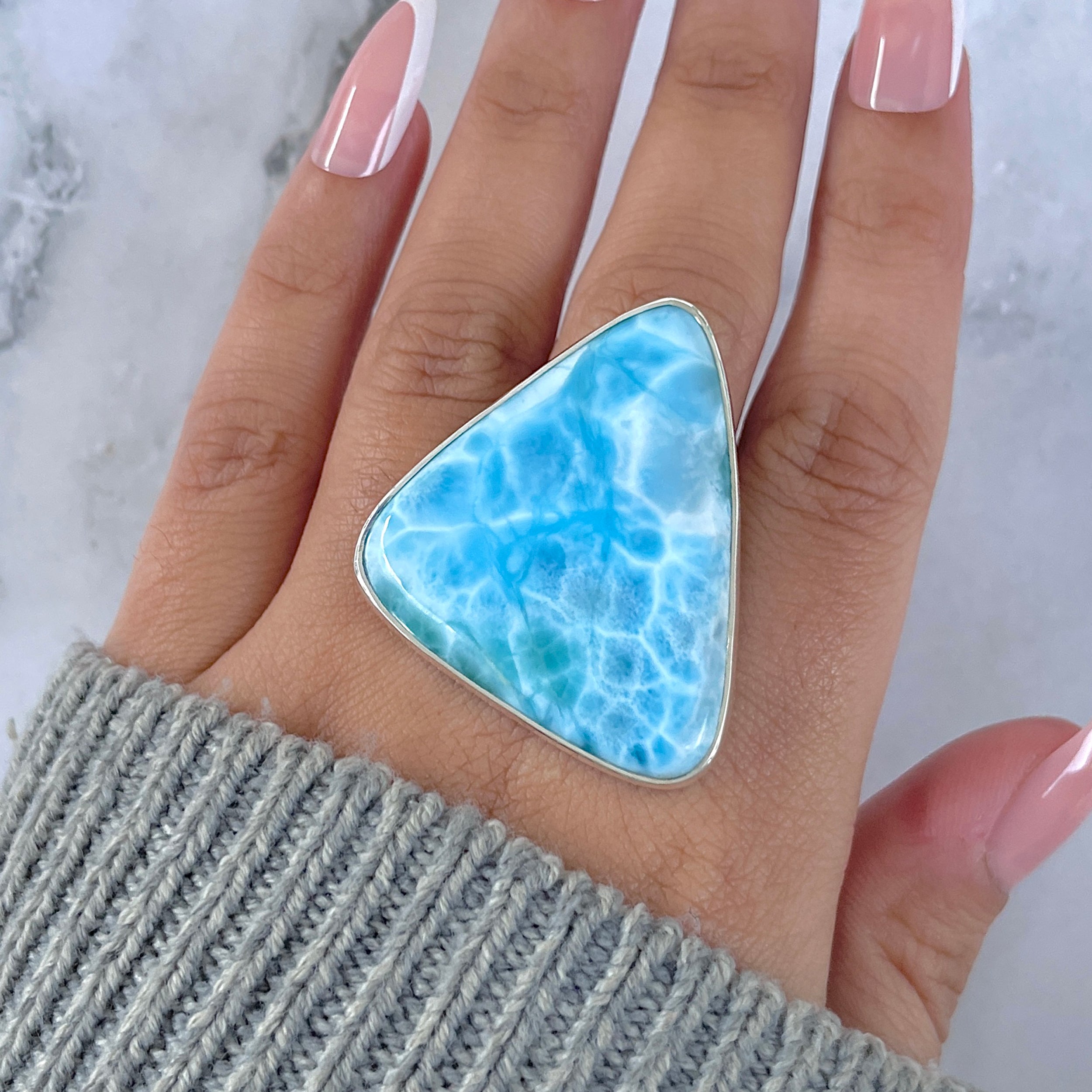 Larimar Adjustable Ring-(LAR-R-1611.)