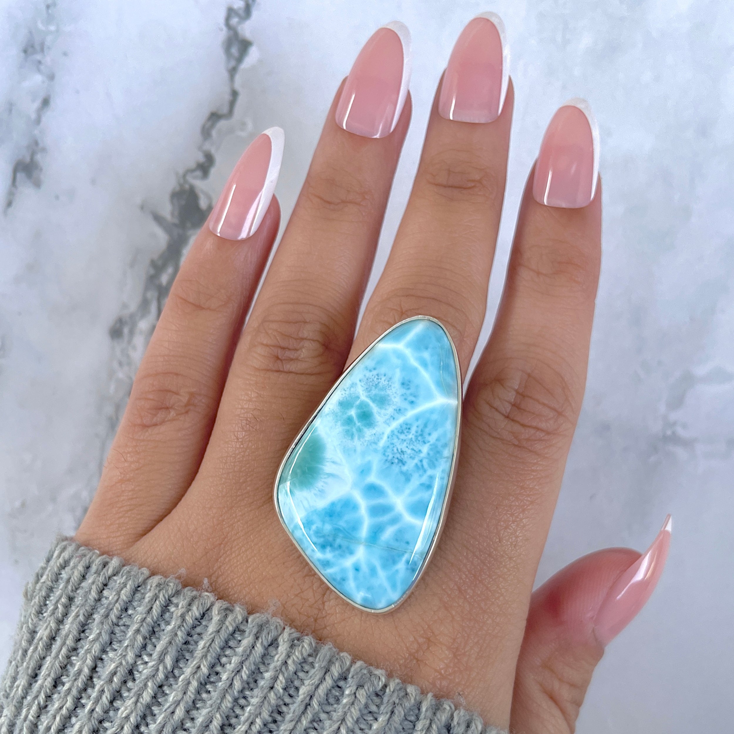 Larimar Adjustable Ring-(LAR-R-1612.)
