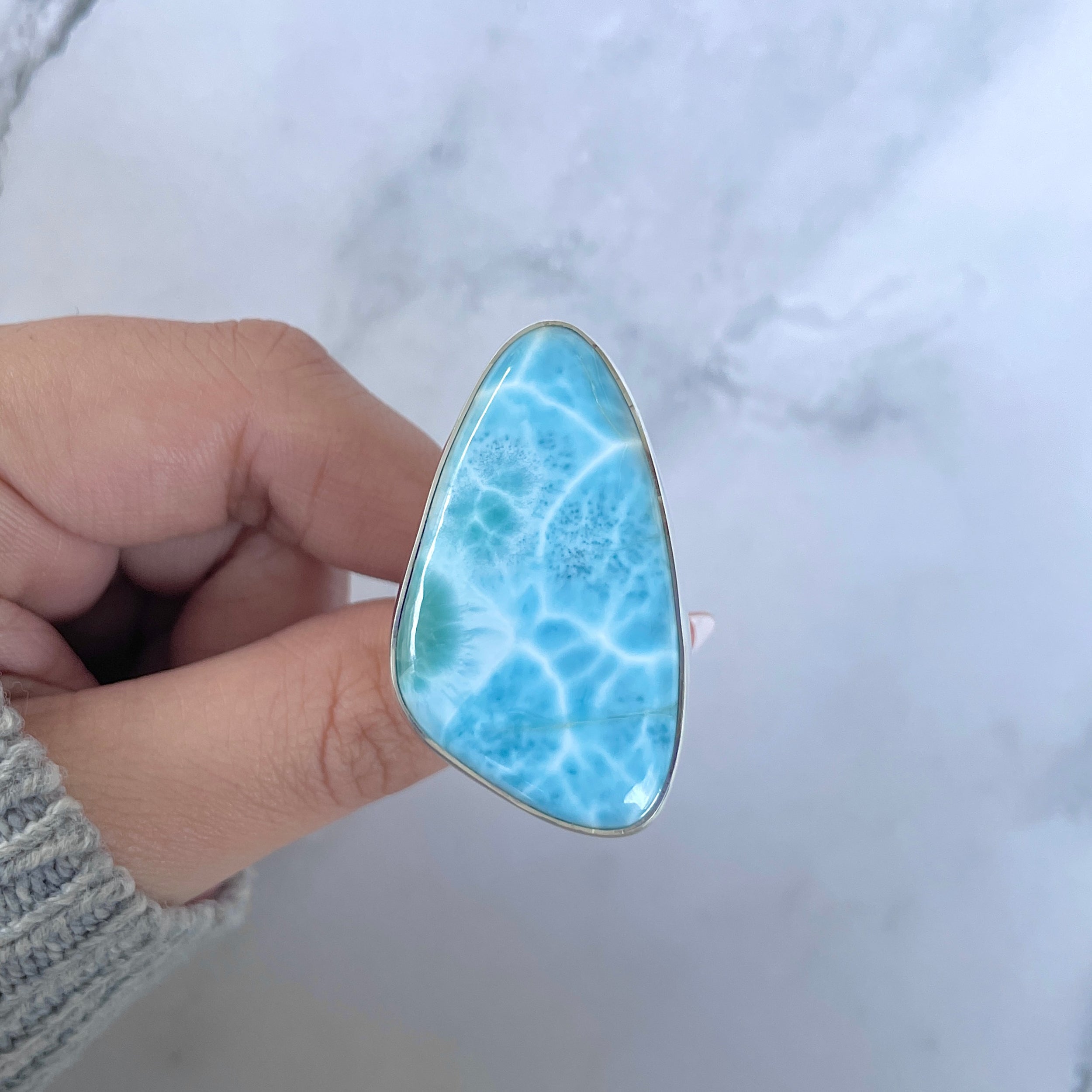 Larimar Adjustable Ring-(LAR-R-1612.)