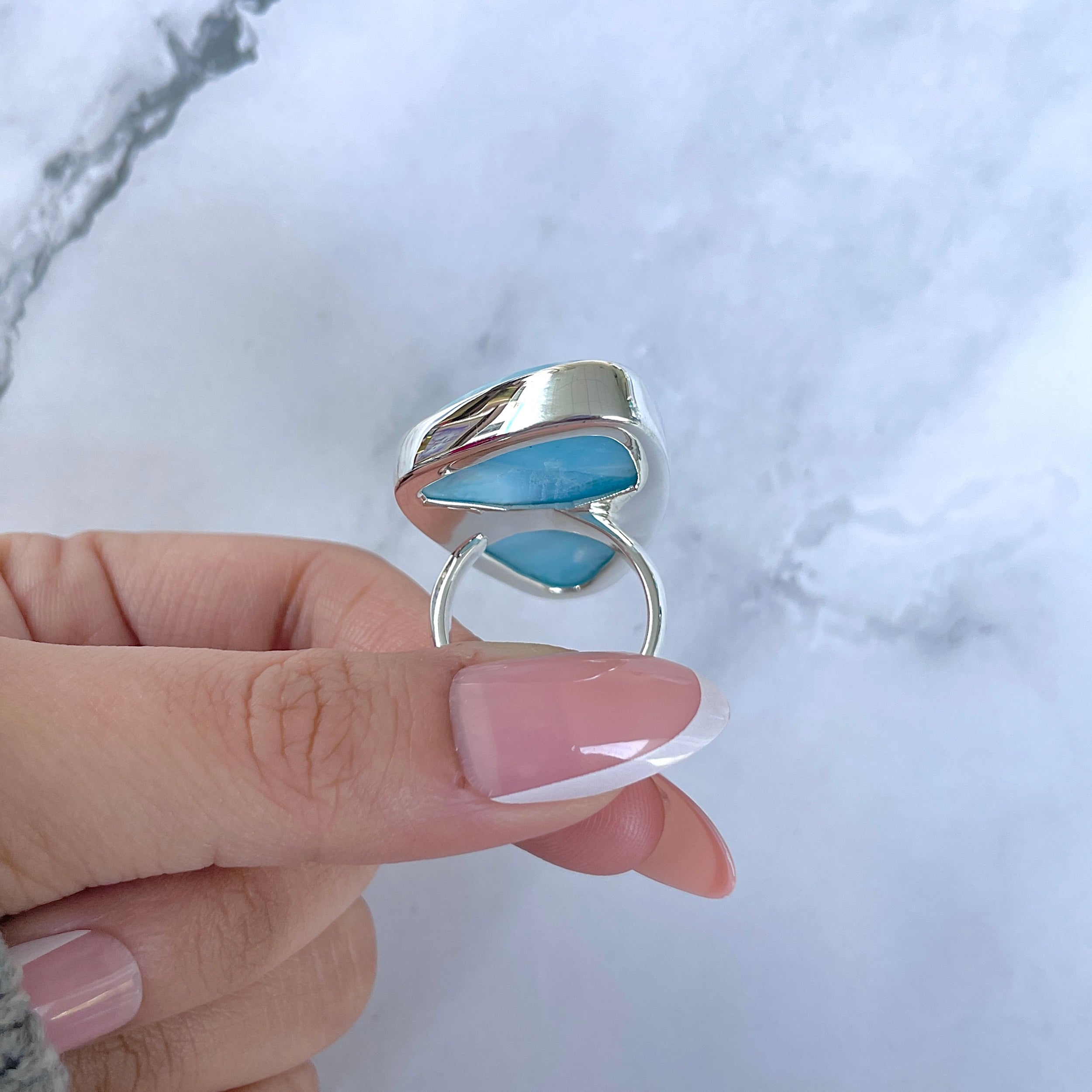 Larimar Adjustable Ring-(LAR-R-1612.)