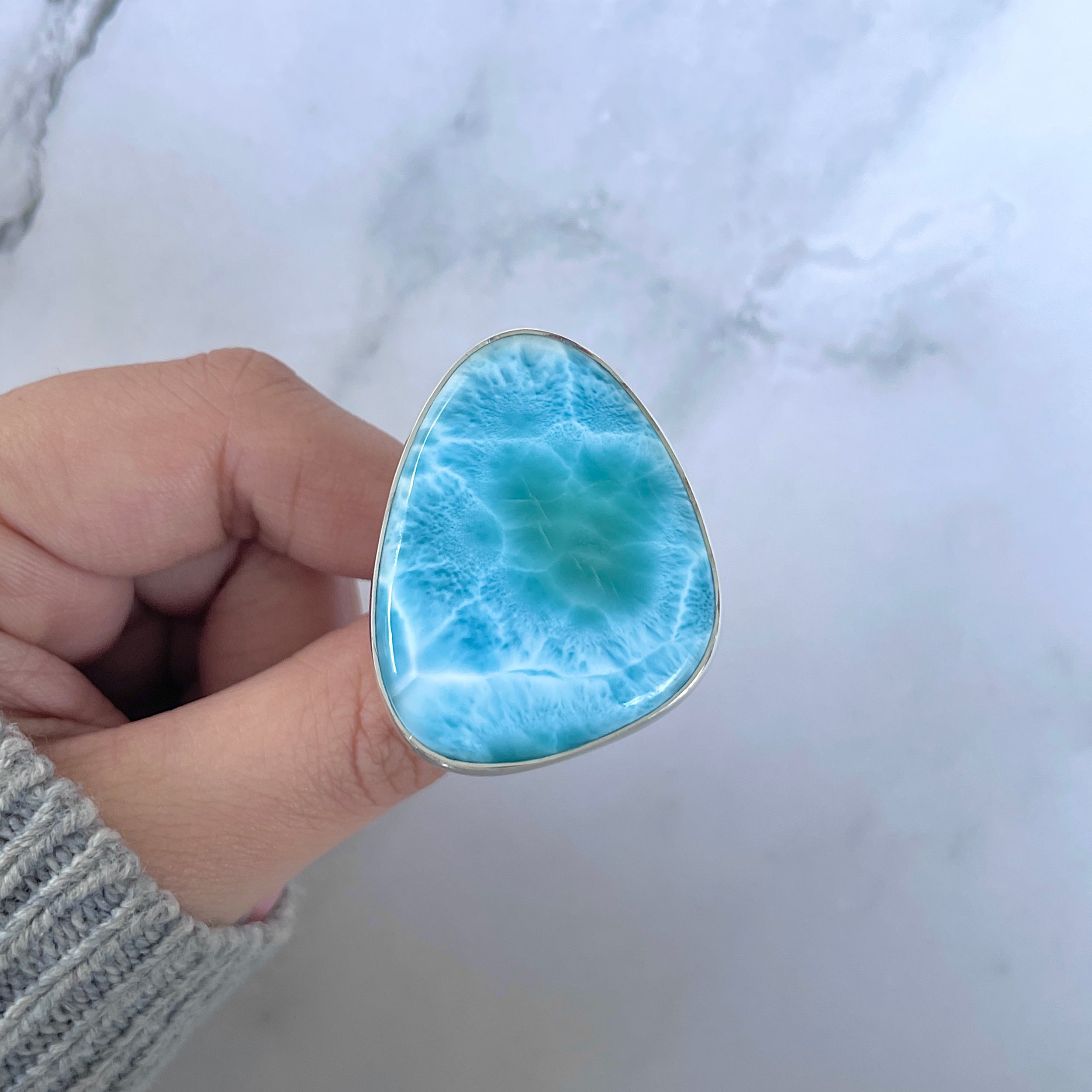 Larimar Adjustable Ring-(LAR-R-1613.)