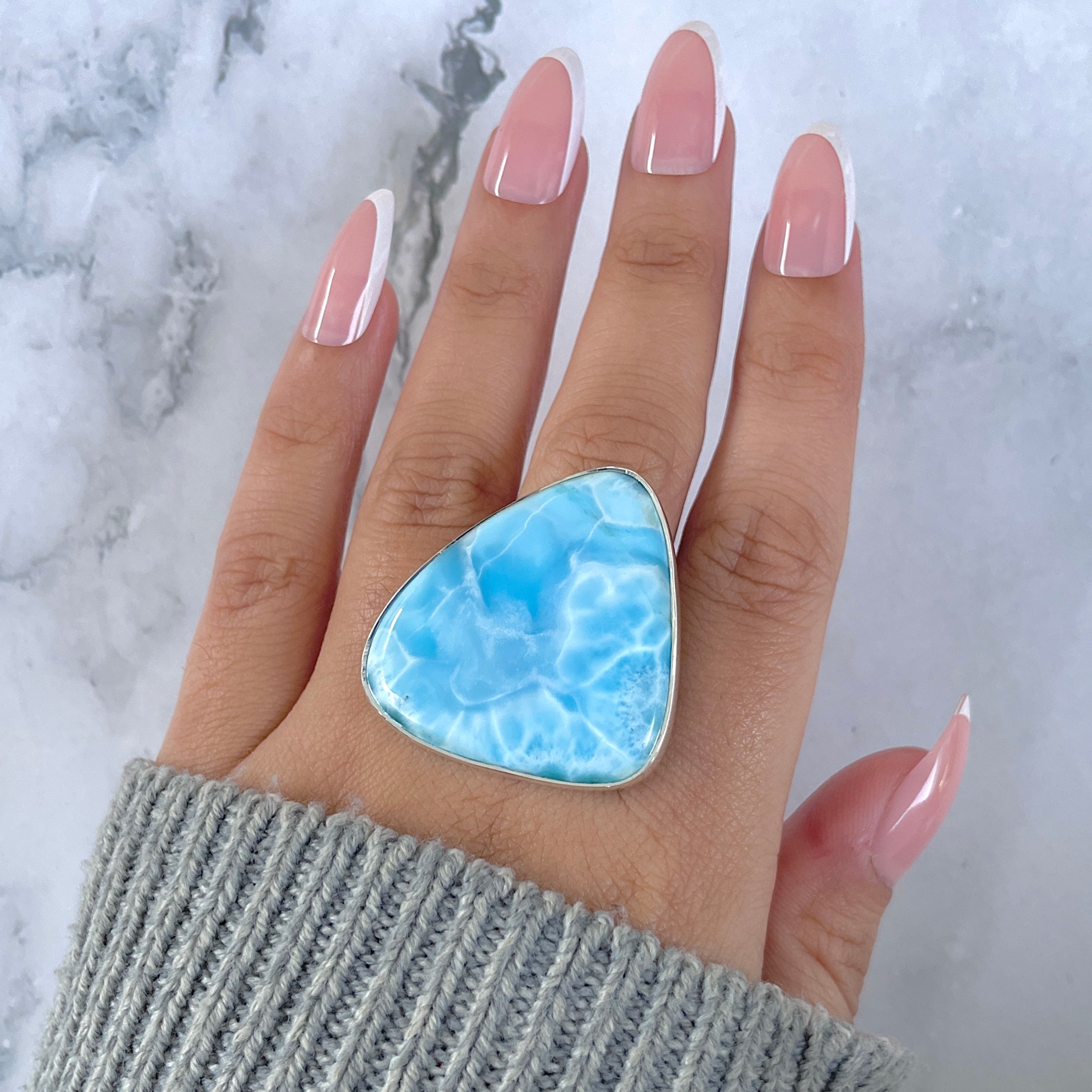 Larimar Adjustable Ring-(LAR-R-1614.)