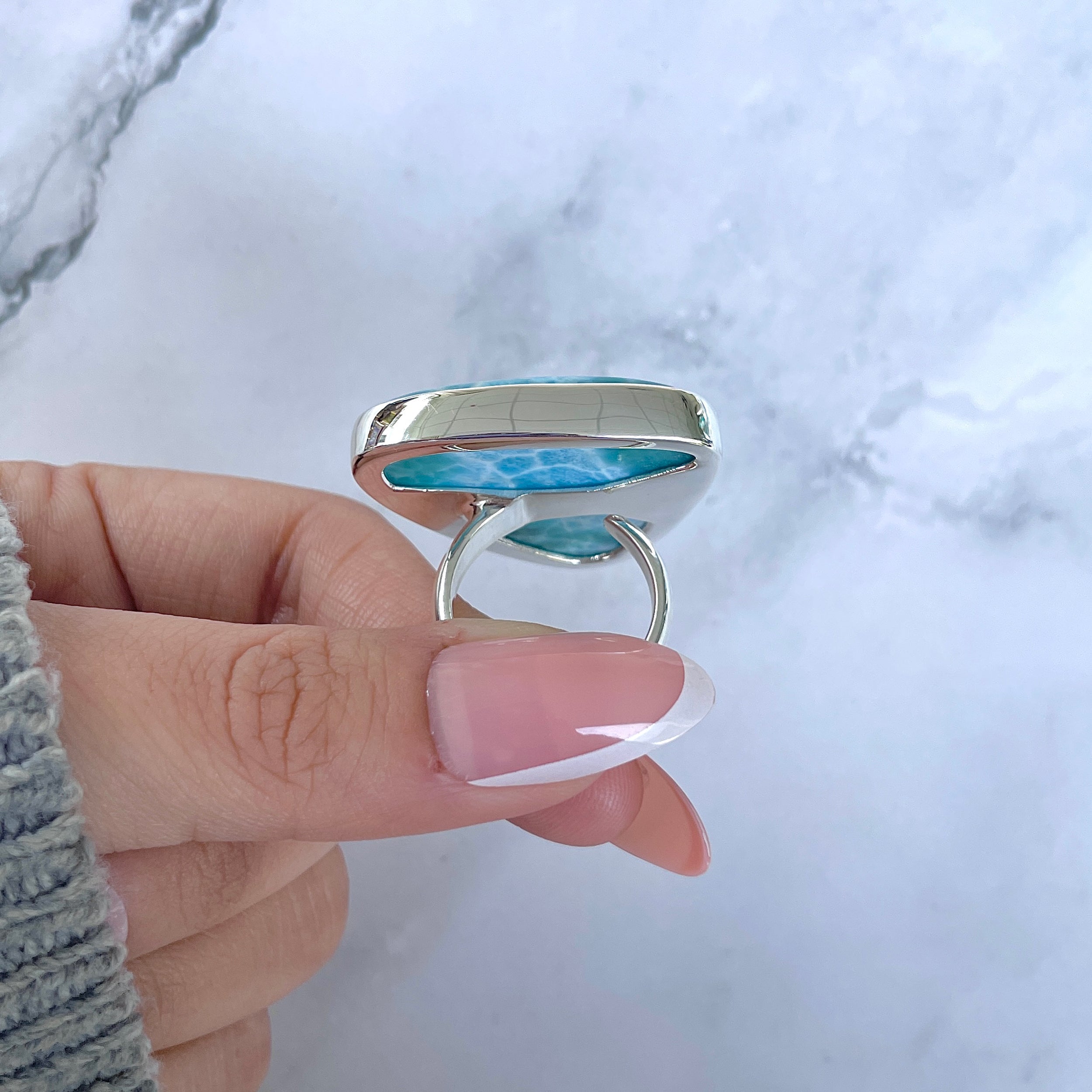 Larimar Adjustable Ring-(LAR-R-1614.)