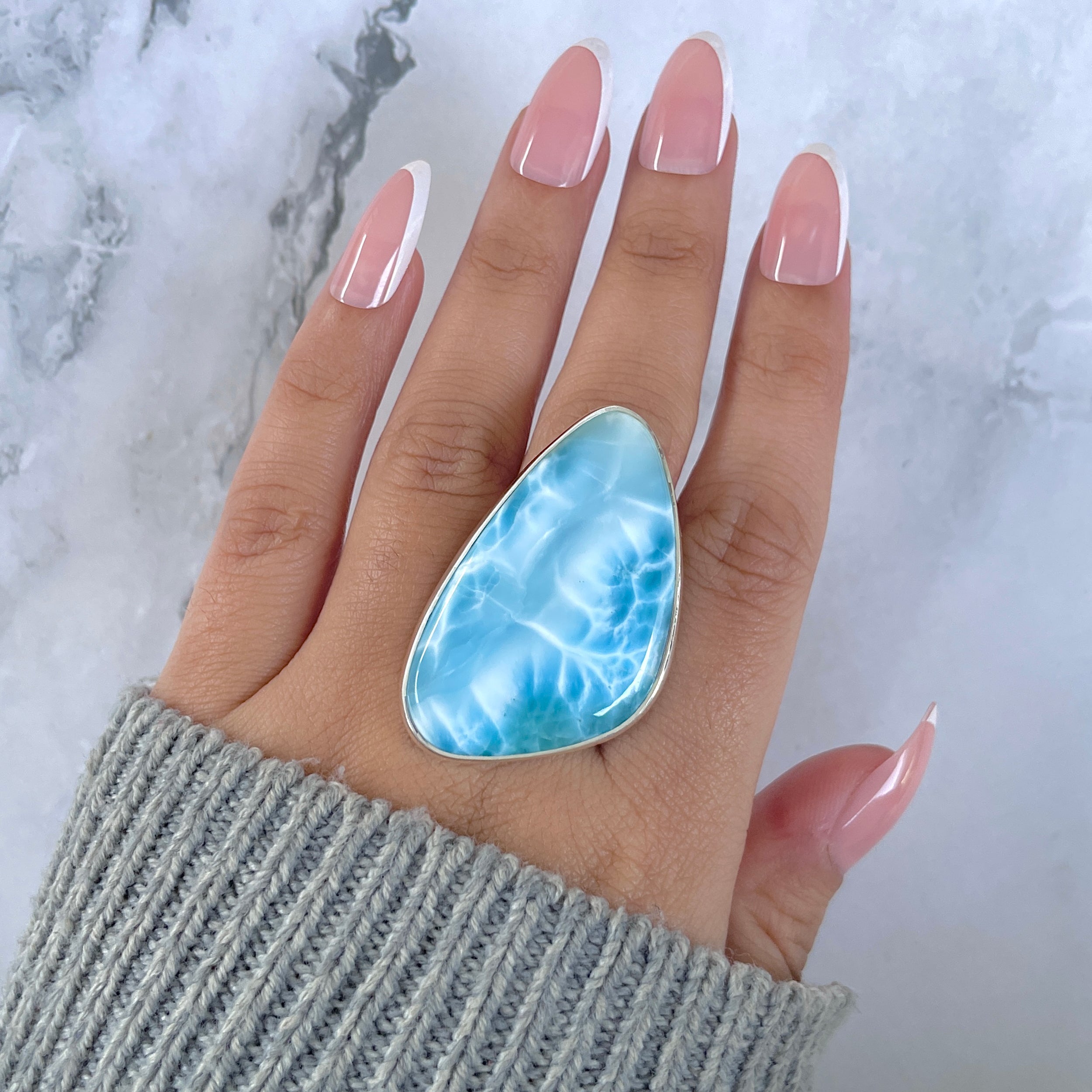 Larimar Adjustable Ring-(LAR-R-1615.)