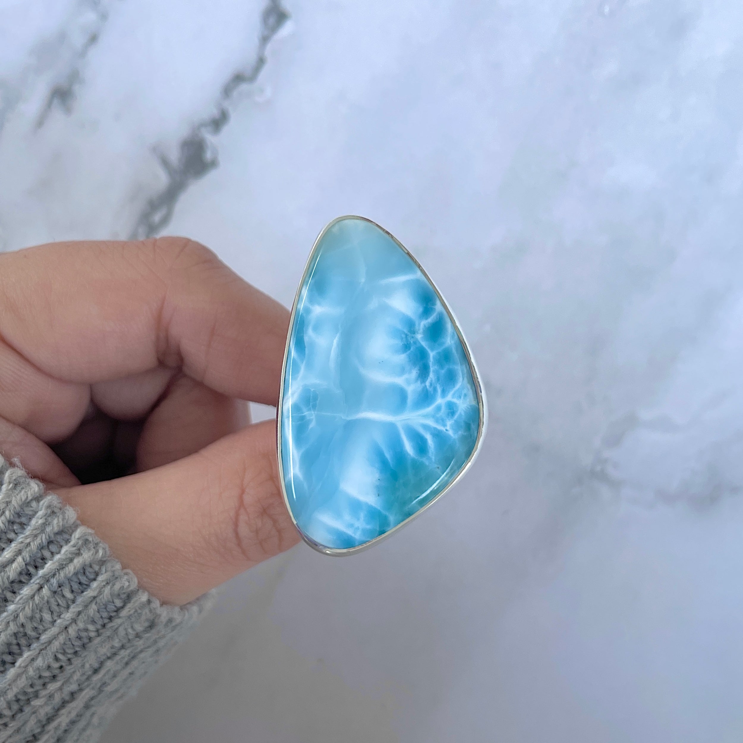 Larimar Adjustable Ring-(LAR-R-1615.)