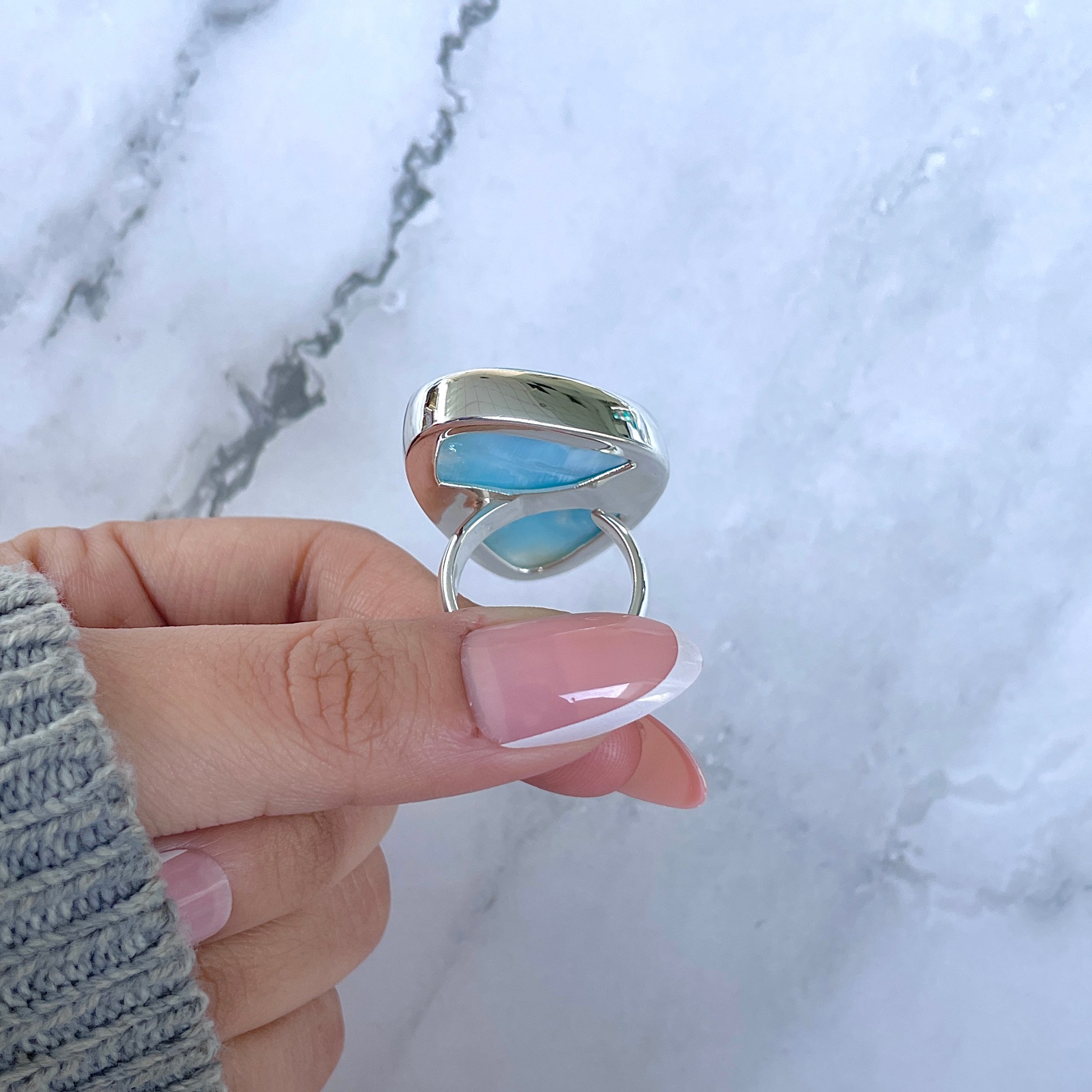 Larimar Adjustable Ring-(LAR-R-1615.)