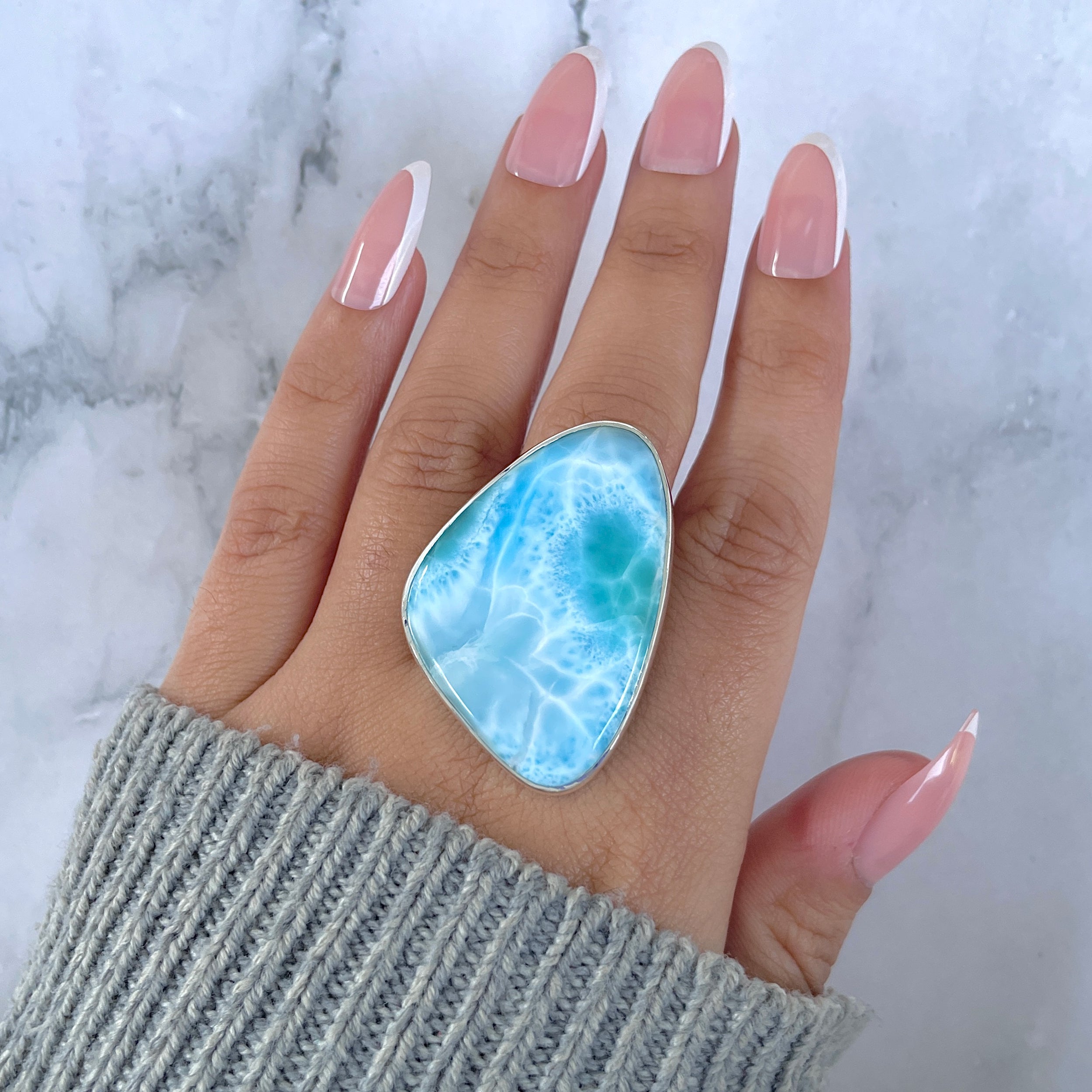 Larimar Adjustable Ring-(LAR-R-1616.)