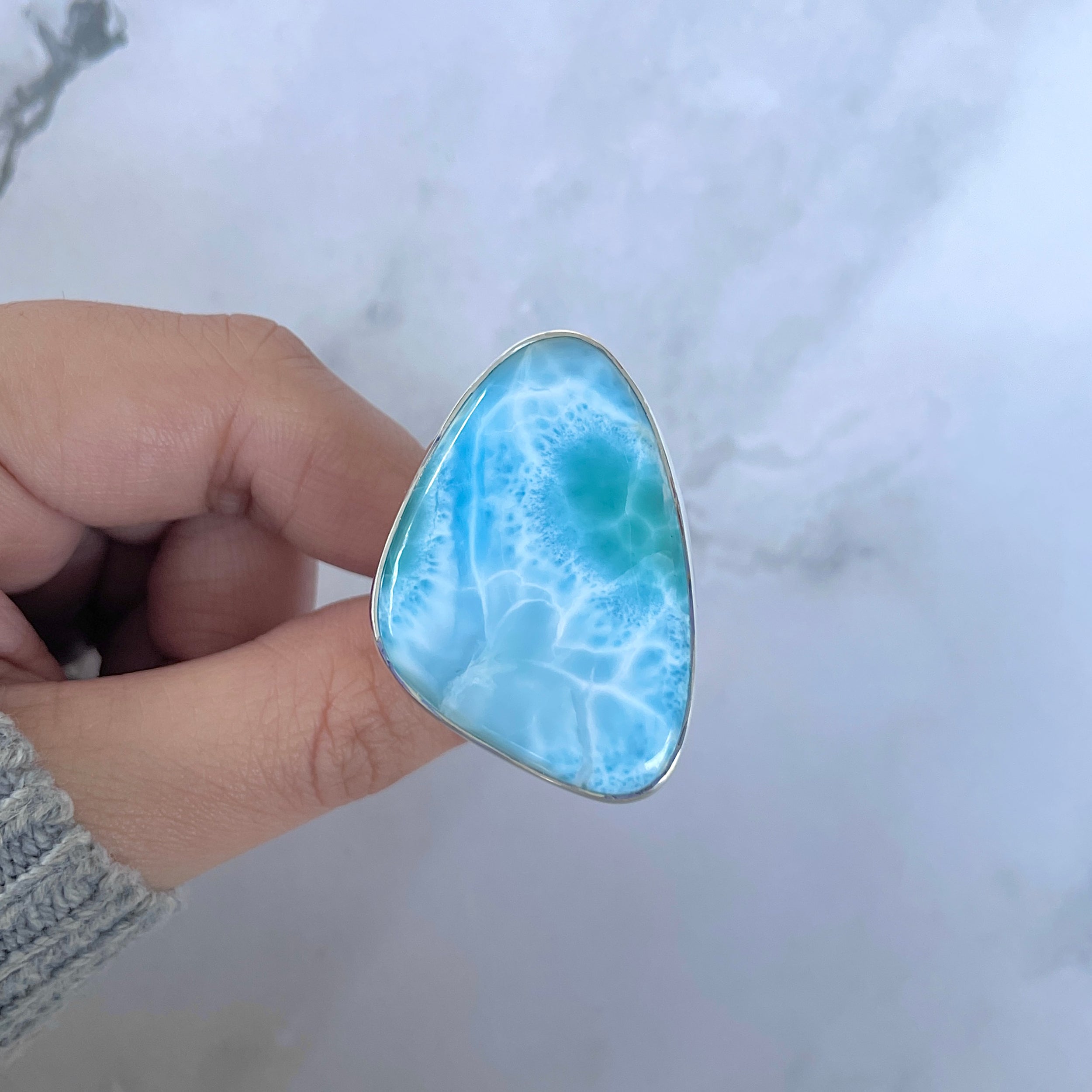 Larimar Adjustable Ring-(LAR-R-1616.)