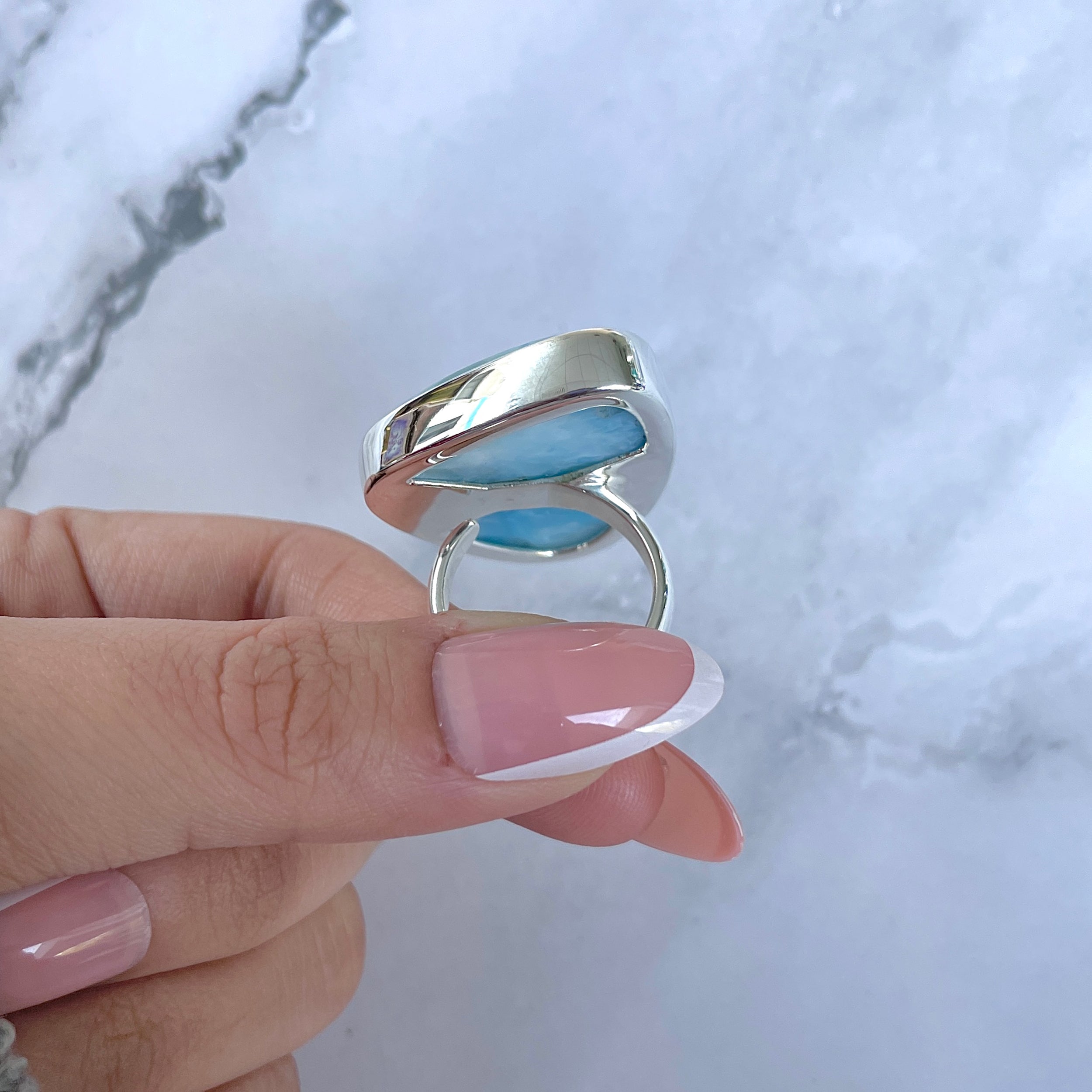 Larimar Adjustable Ring-(LAR-R-1616.)