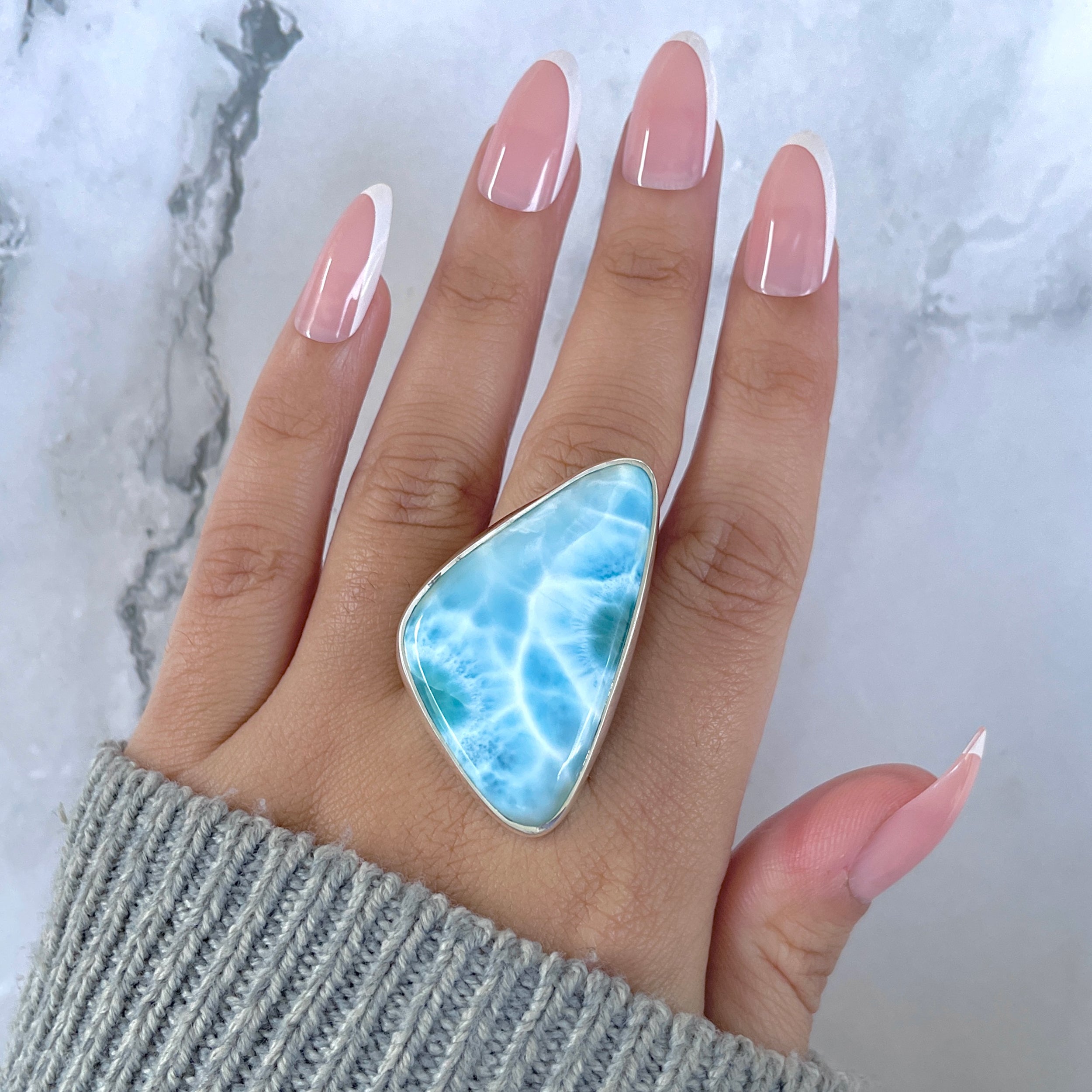 Larimar Adjustable Ring-(LAR-R-1617.)