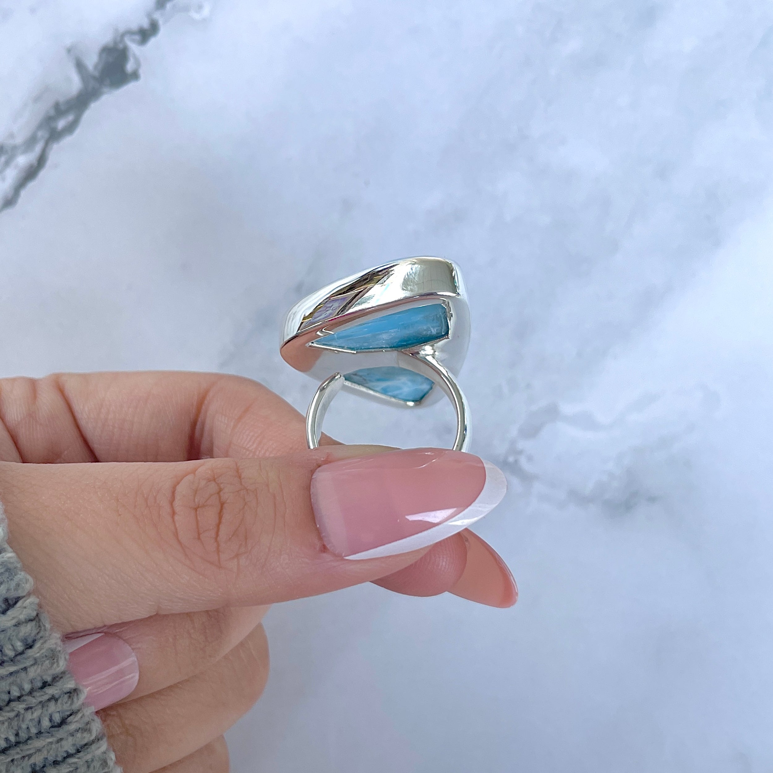 Larimar Adjustable Ring-(LAR-R-1617.)