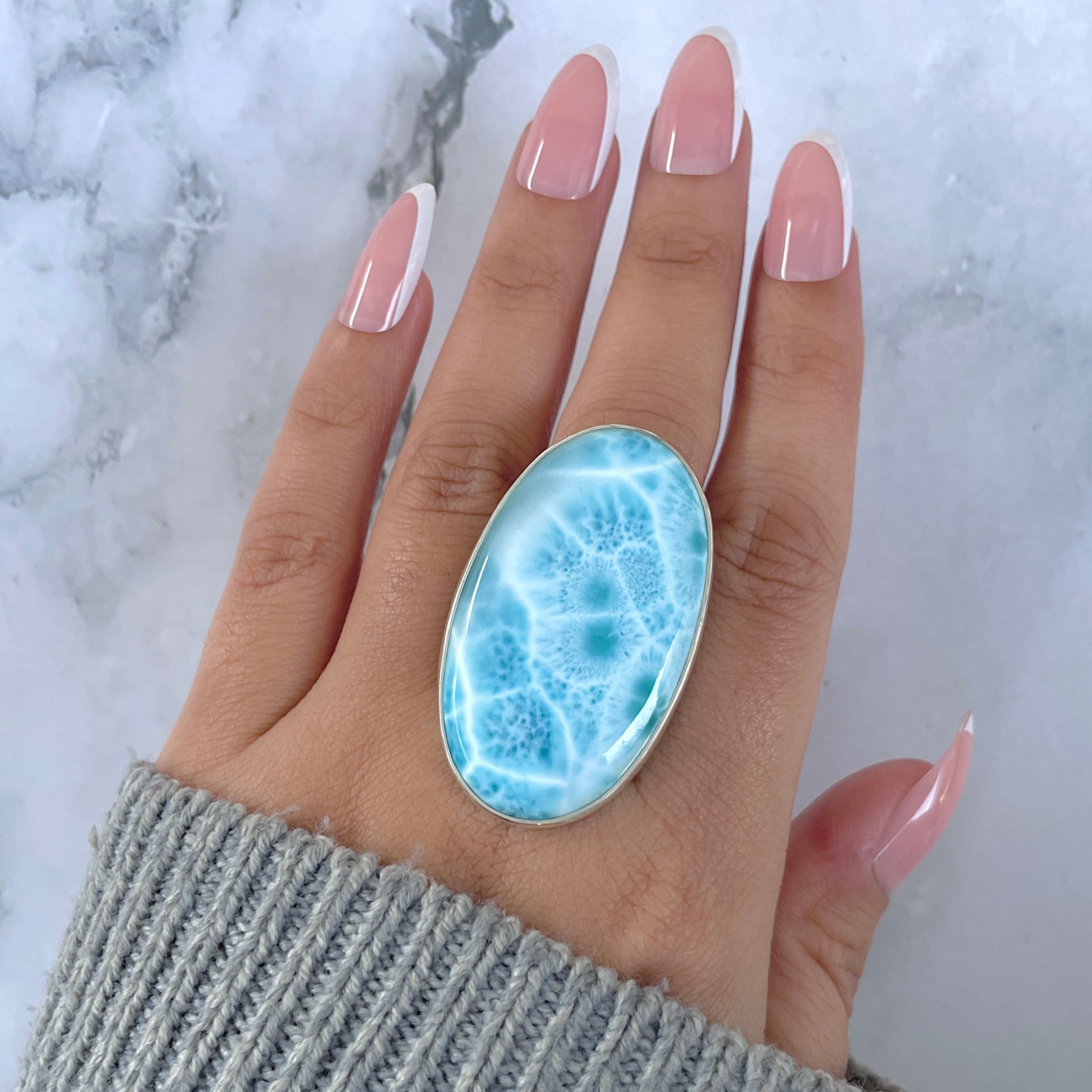 Larimar Adjustable Ring-(LAR-R-1618.)