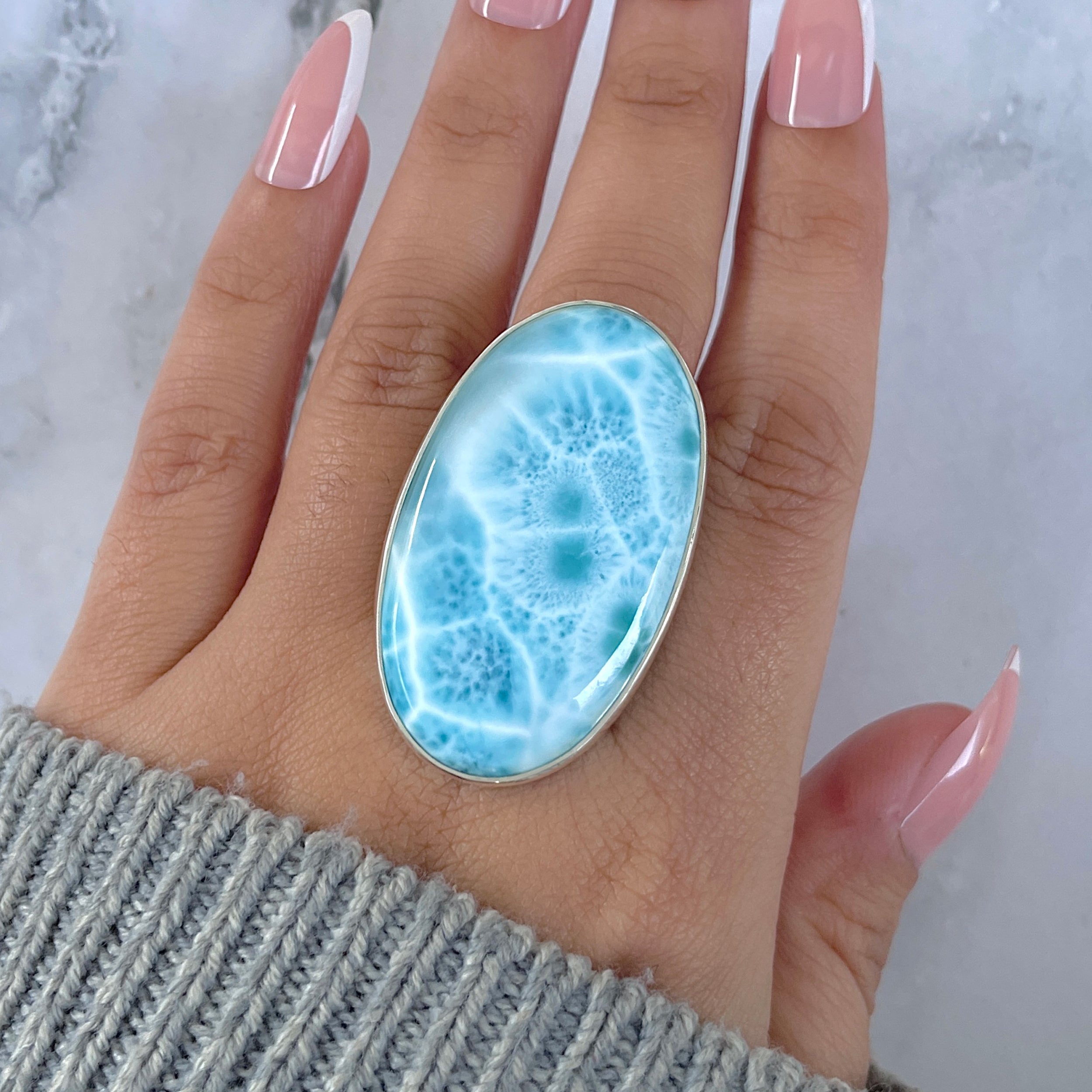 Larimar Adjustable Ring-(LAR-R-1618.)