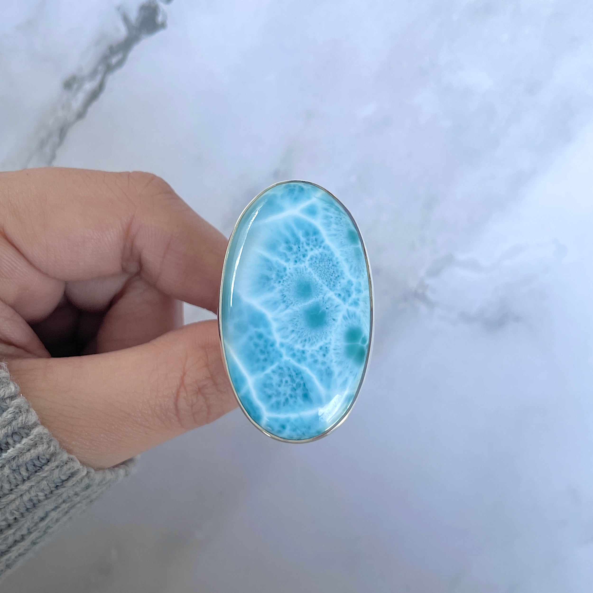 Larimar Adjustable Ring-(LAR-R-1618.)