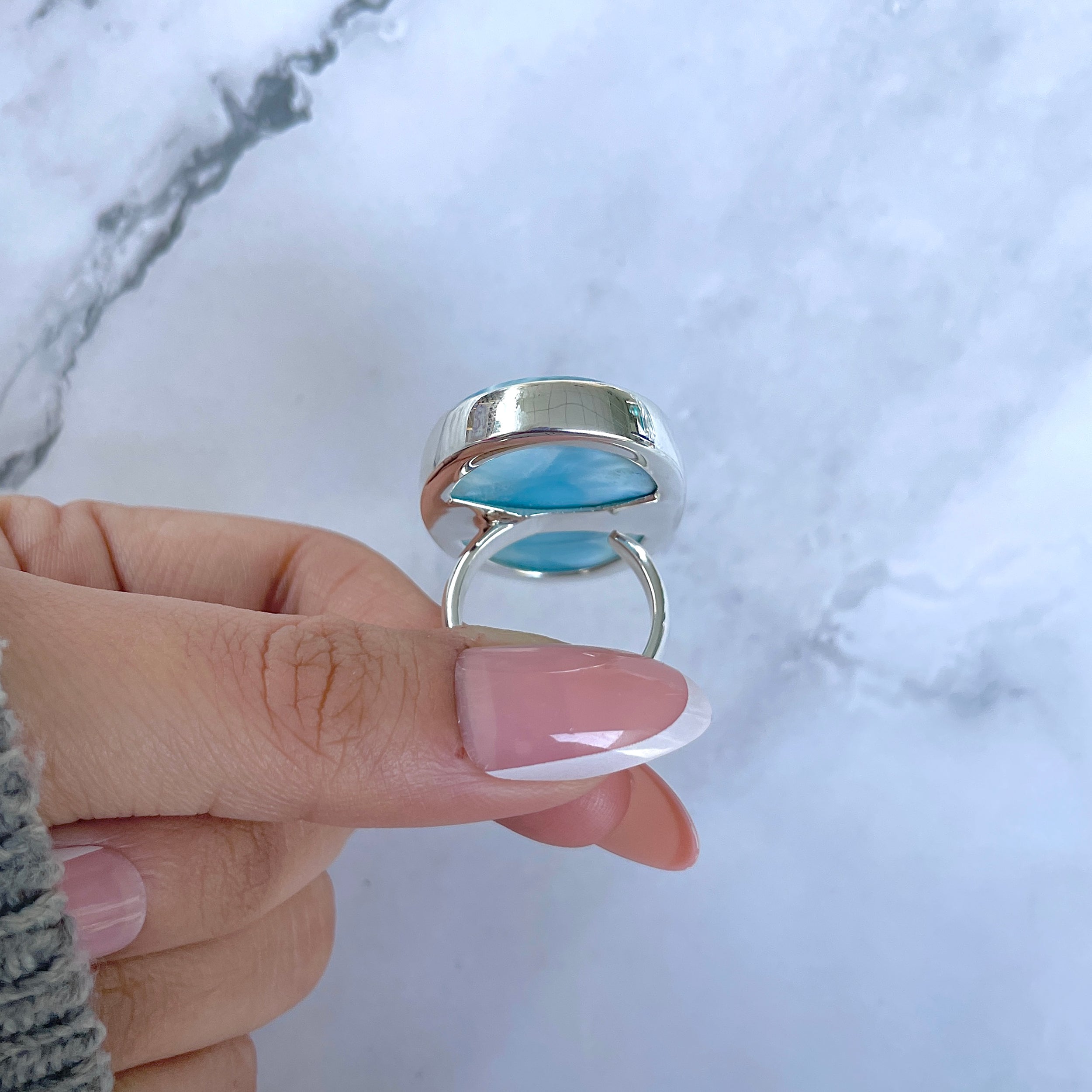 Larimar Adjustable Ring-(LAR-R-1618.)