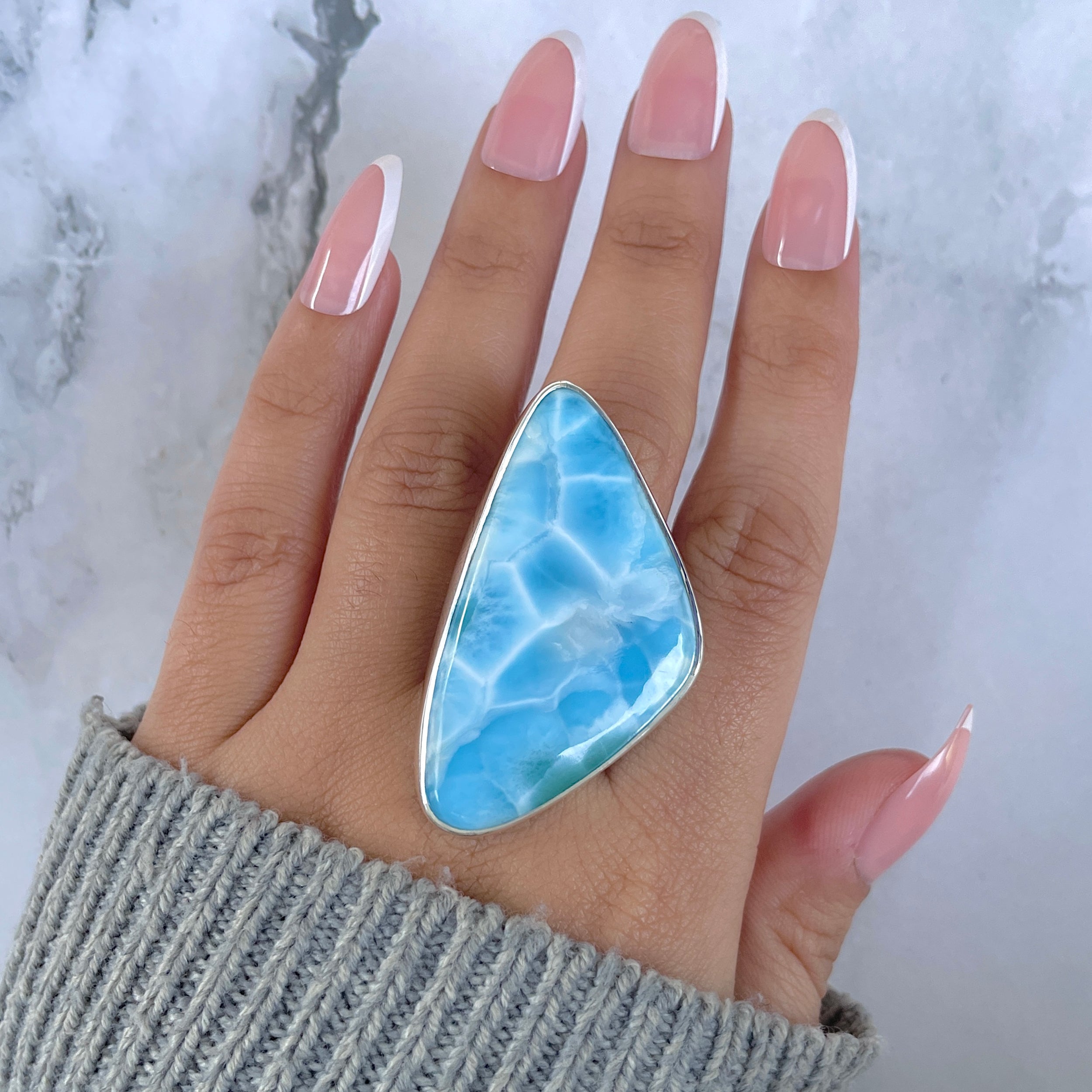 Larimar Adjustable Ring-(LAR-R-1619.)