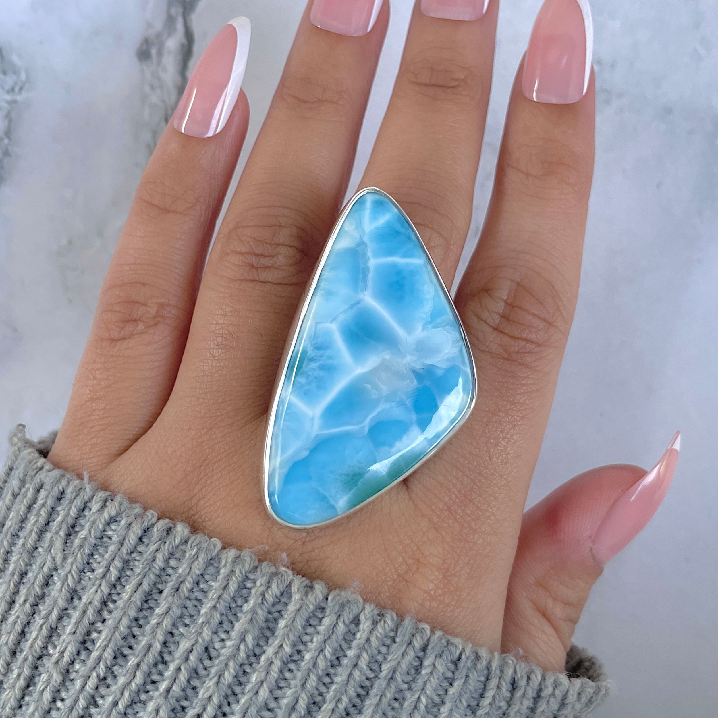 Larimar Adjustable Ring-(LAR-R-1619.)