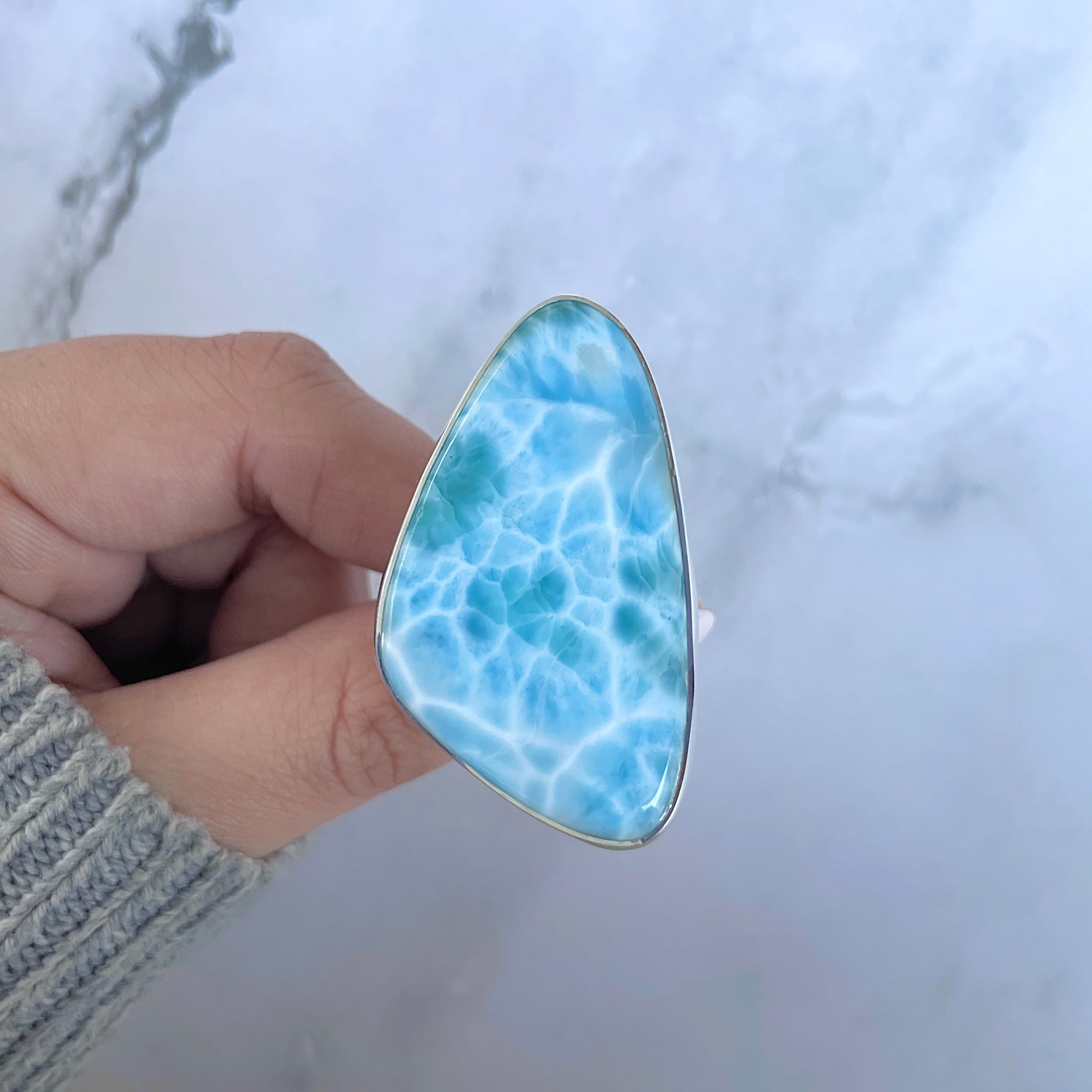 Larimar Adjustable Ring-(LAR-R-1620.)