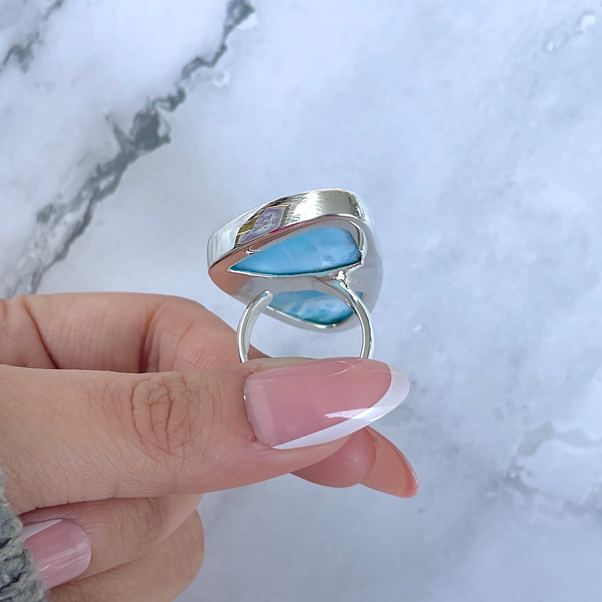 Larimar Adjustable Ring-(LAR-R-1620.)