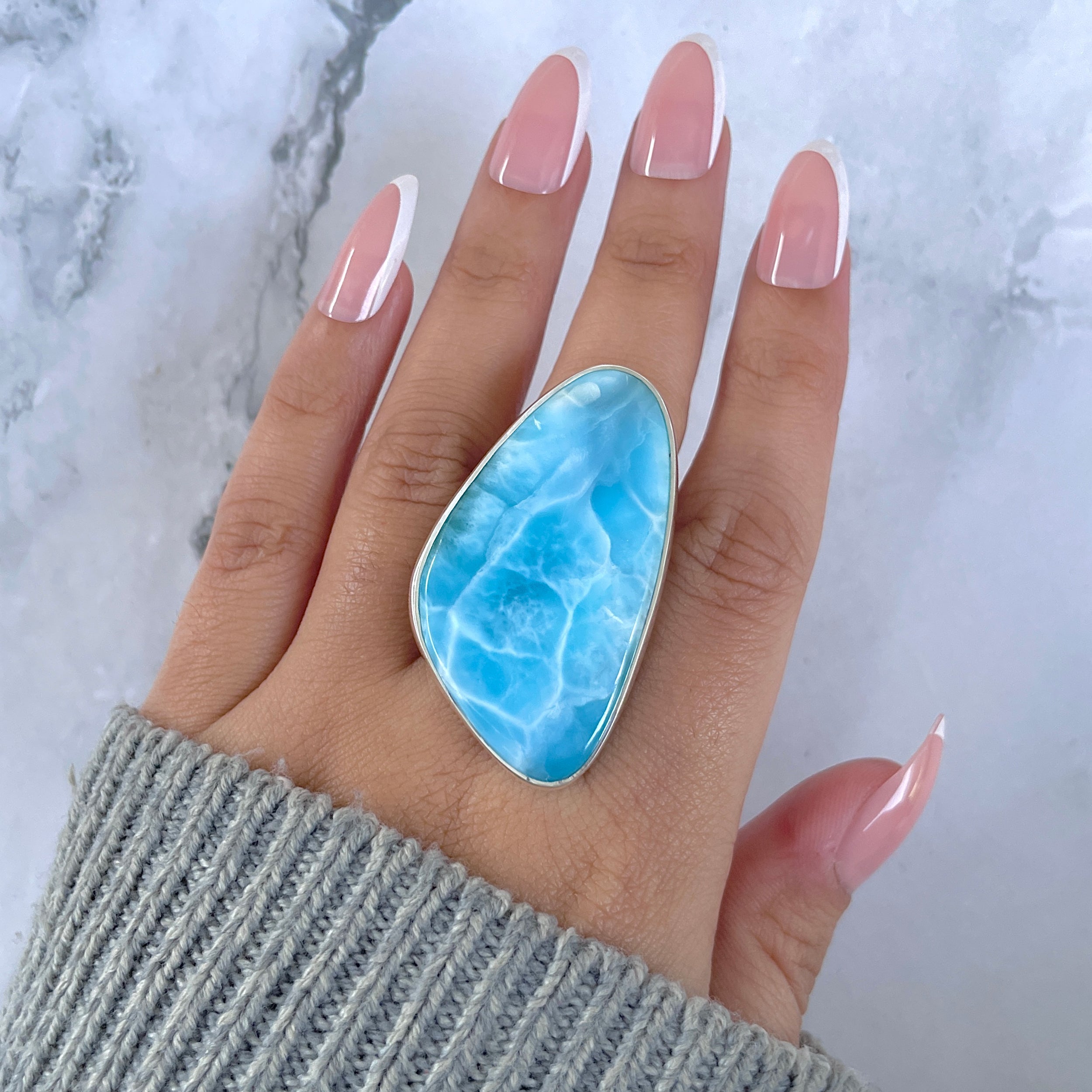 Larimar Adjustable Ring-(LAR-R-1621.)