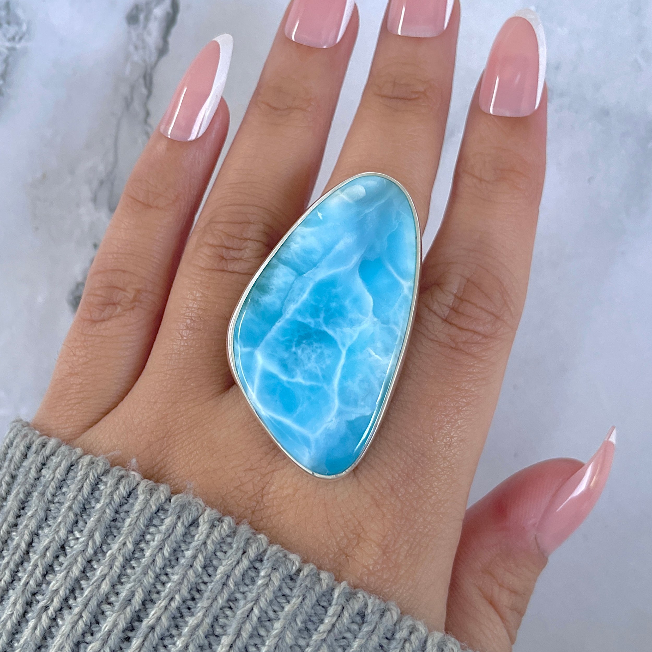 Larimar Adjustable Ring-(LAR-R-1621.)