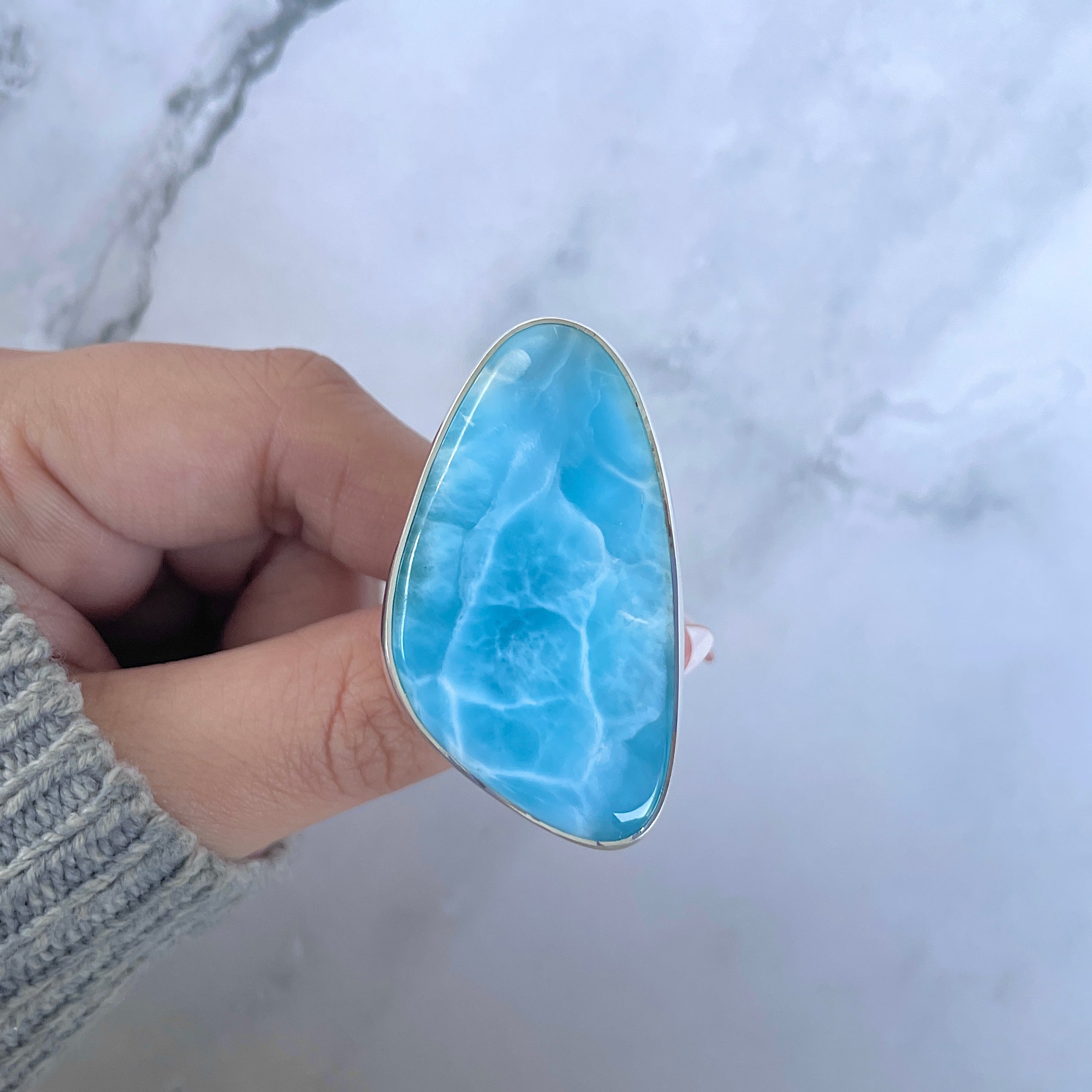 Larimar Adjustable Ring-(LAR-R-1621.)