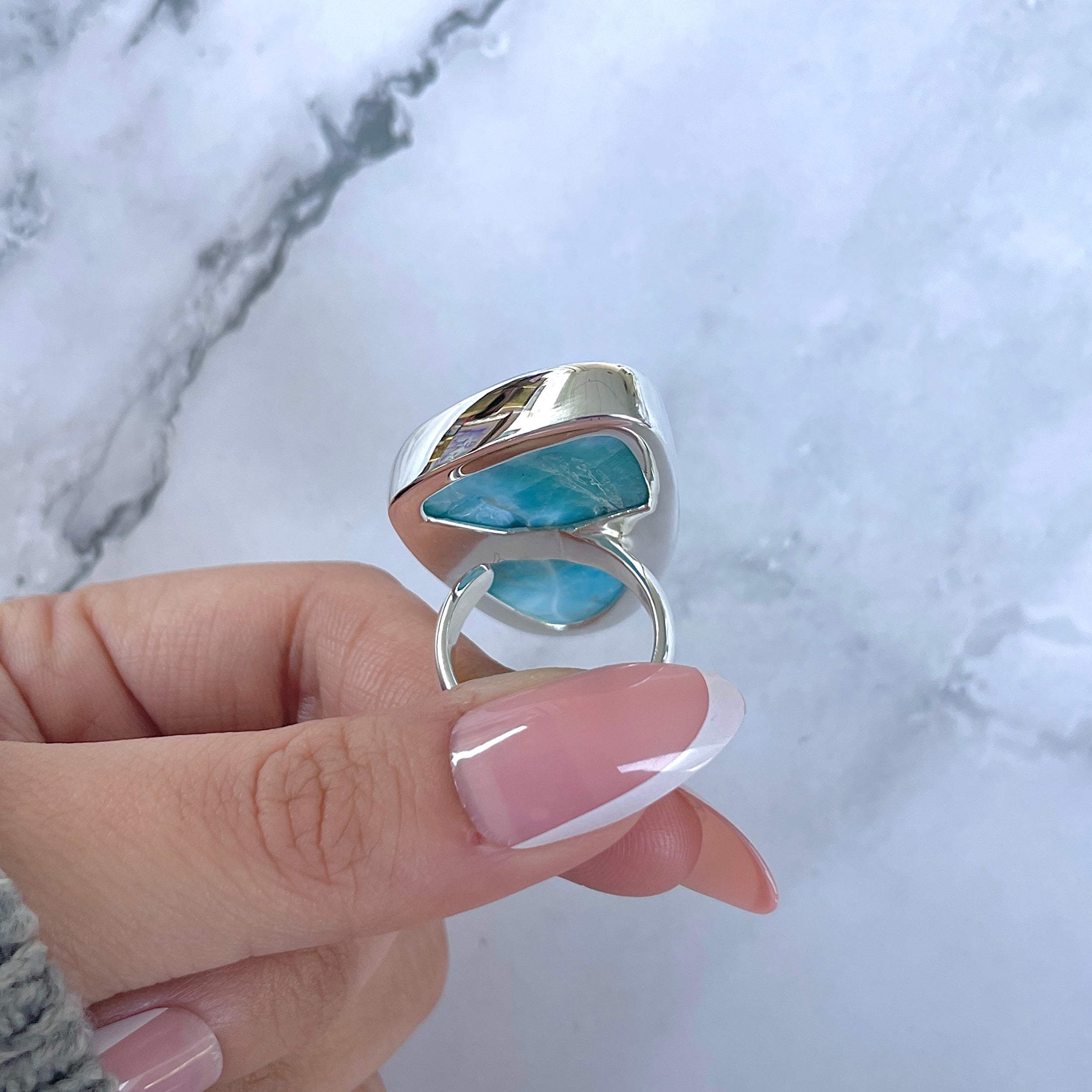 Larimar Adjustable Ring-(LAR-R-1621.)