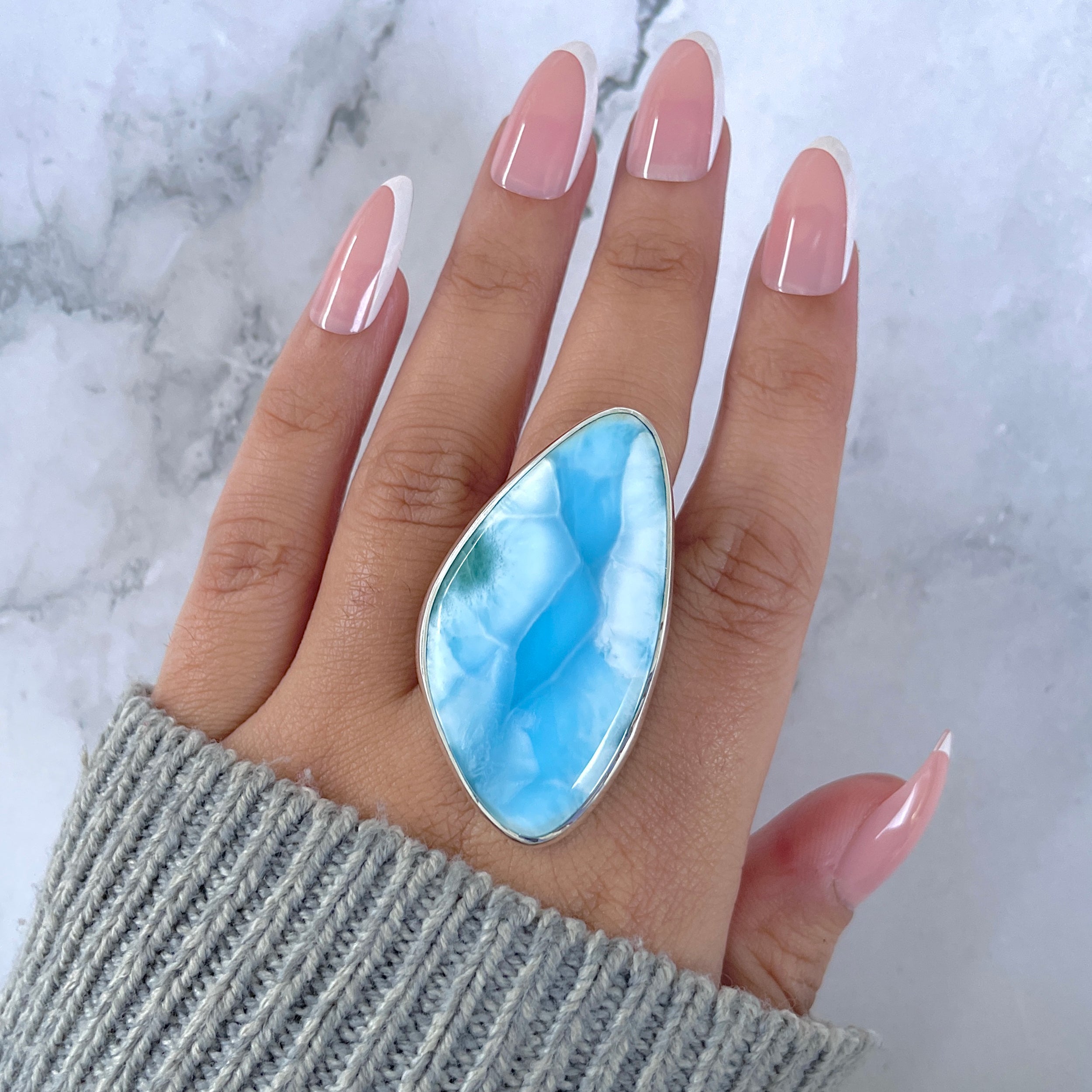 Larimar Adjustable Ring-(LAR-R-1622.)