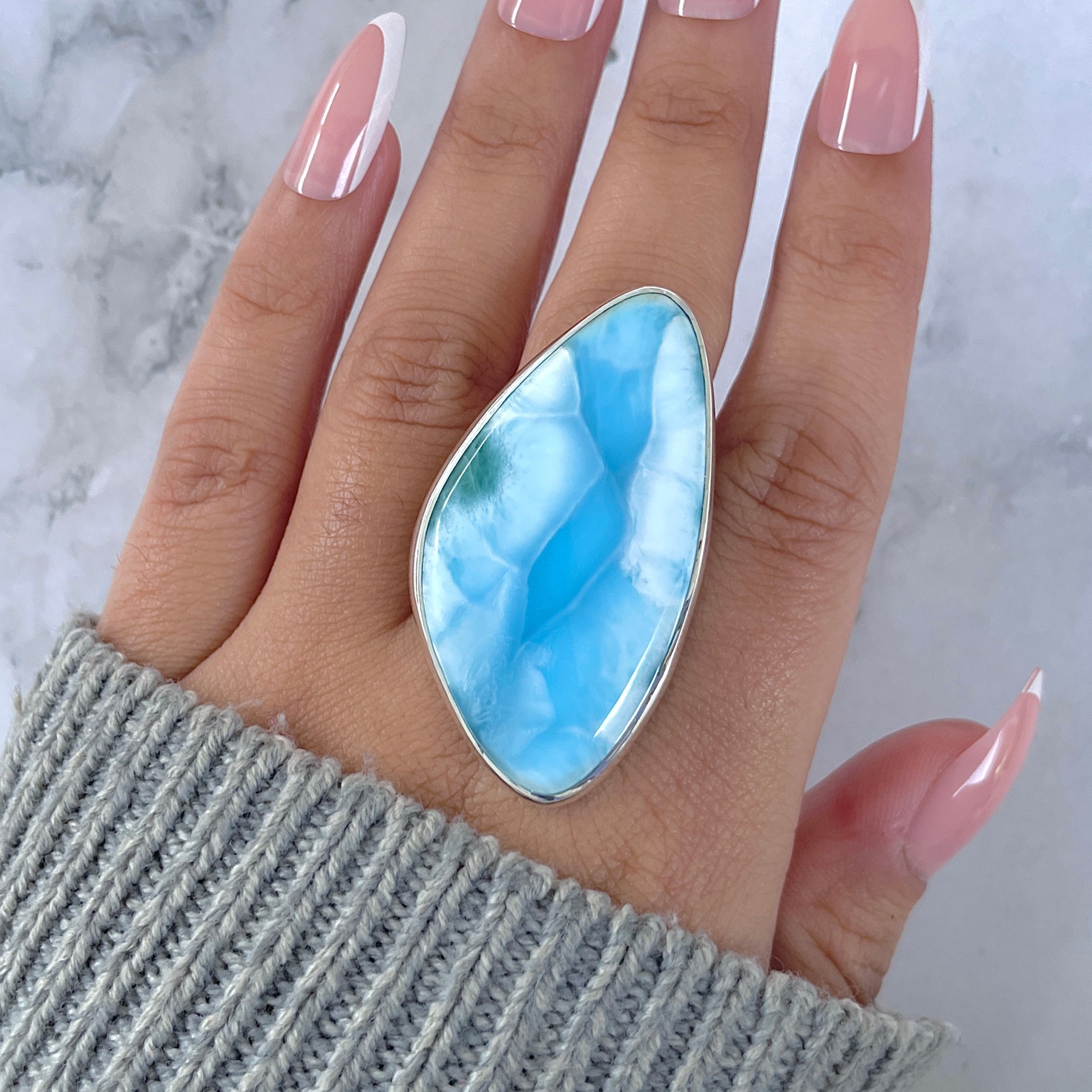 Larimar Adjustable Ring-(LAR-R-1622.)