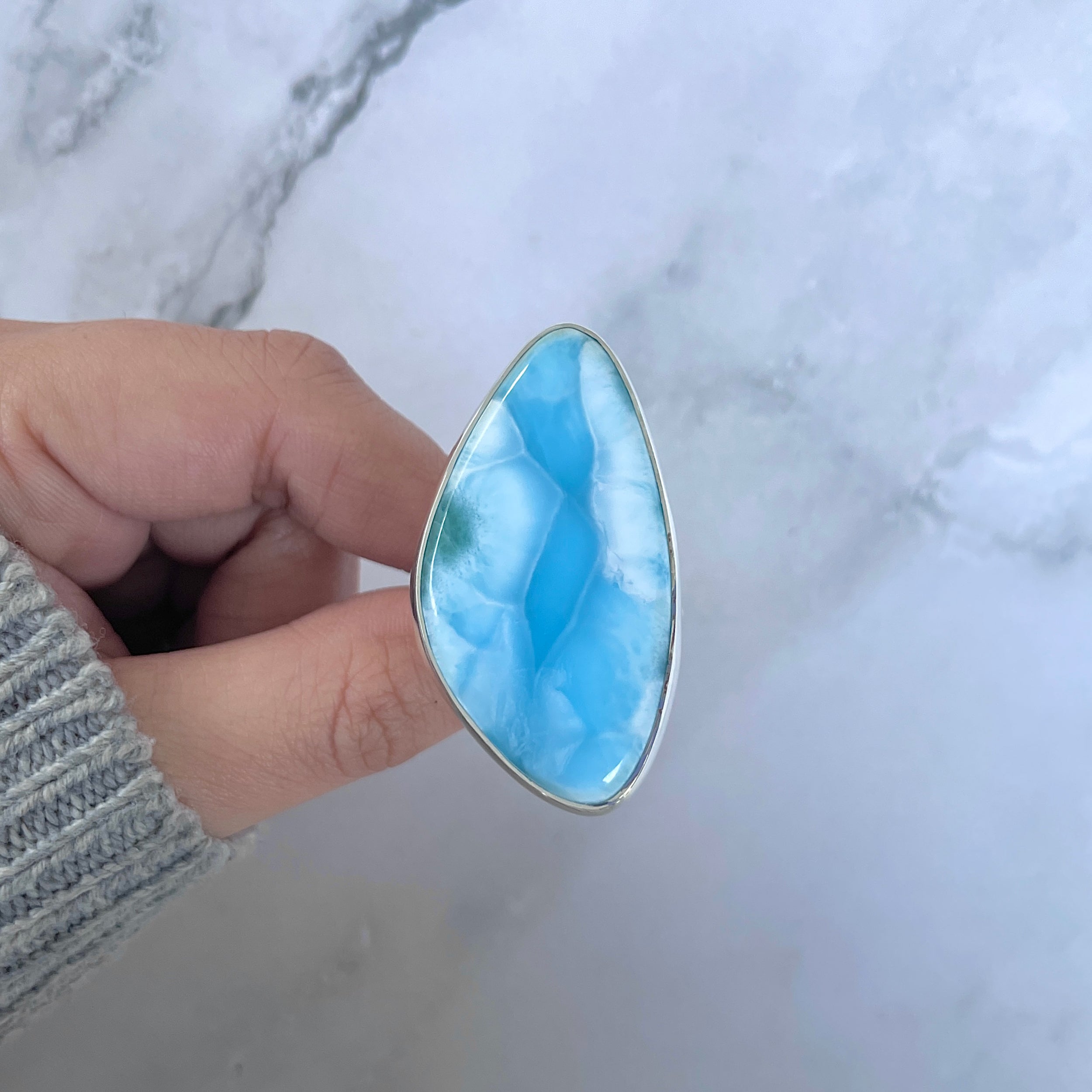 Larimar Adjustable Ring-(LAR-R-1622.)