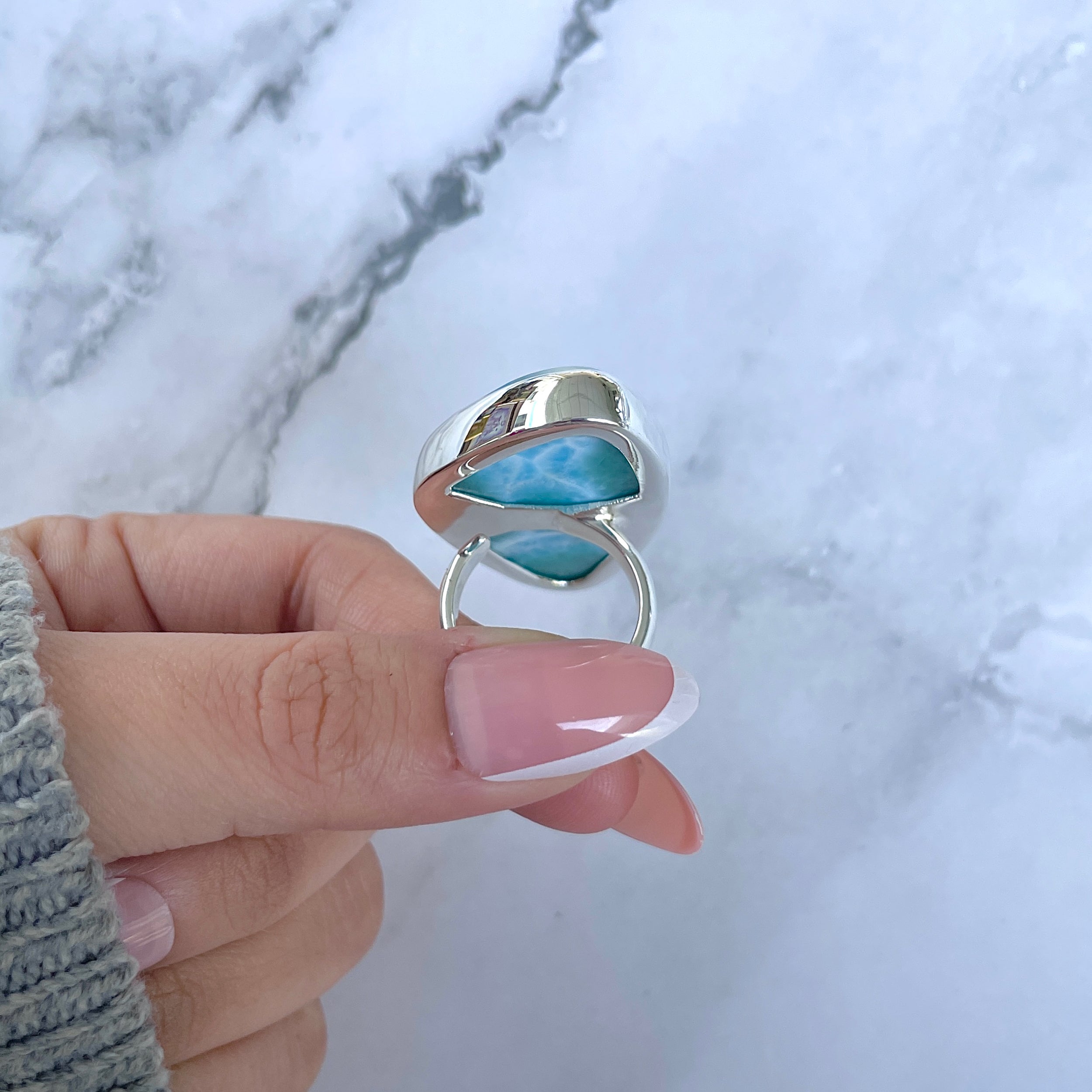 Larimar Adjustable Ring-(LAR-R-1622.)