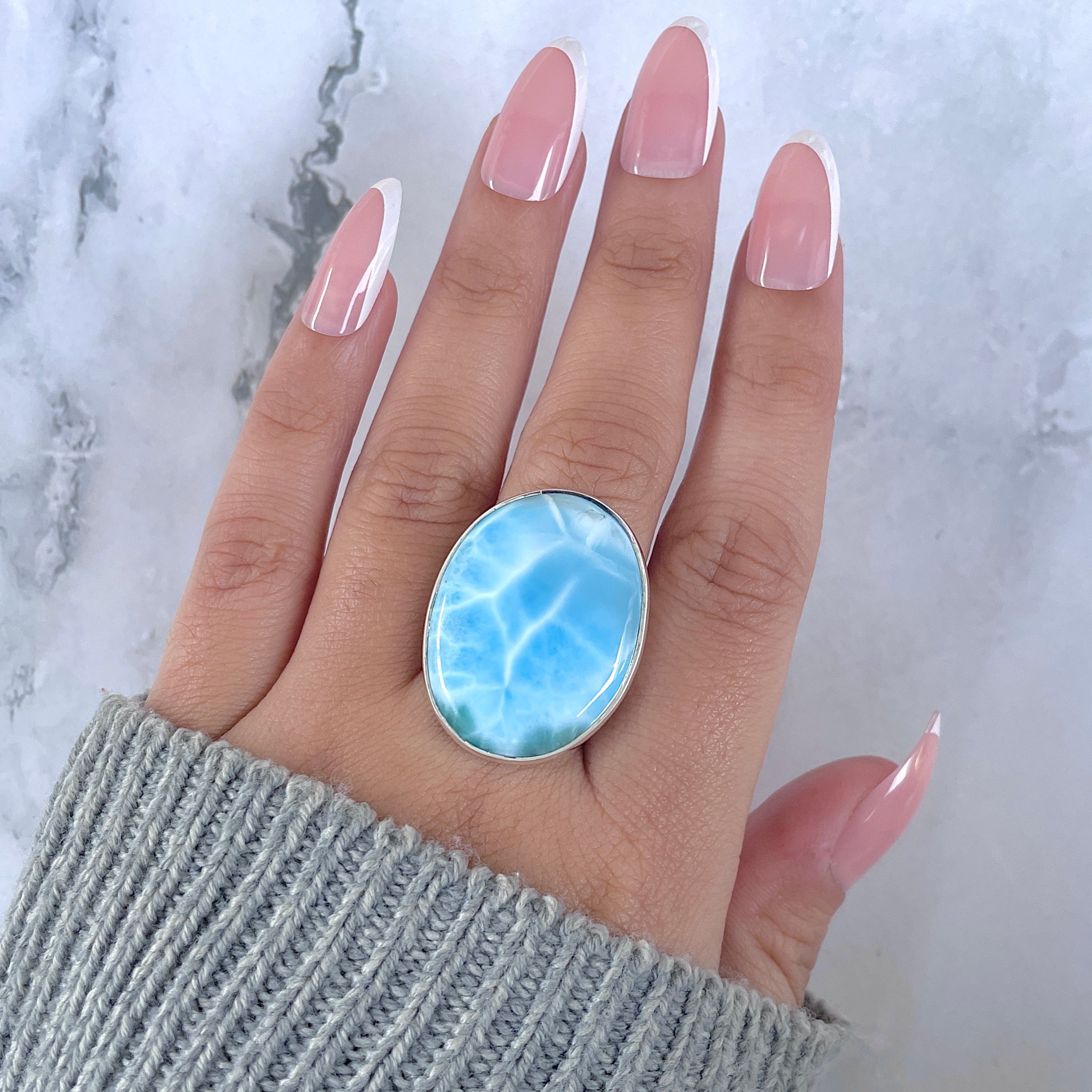 Larimar Adjustable Ring-(LAR-R-1623.)