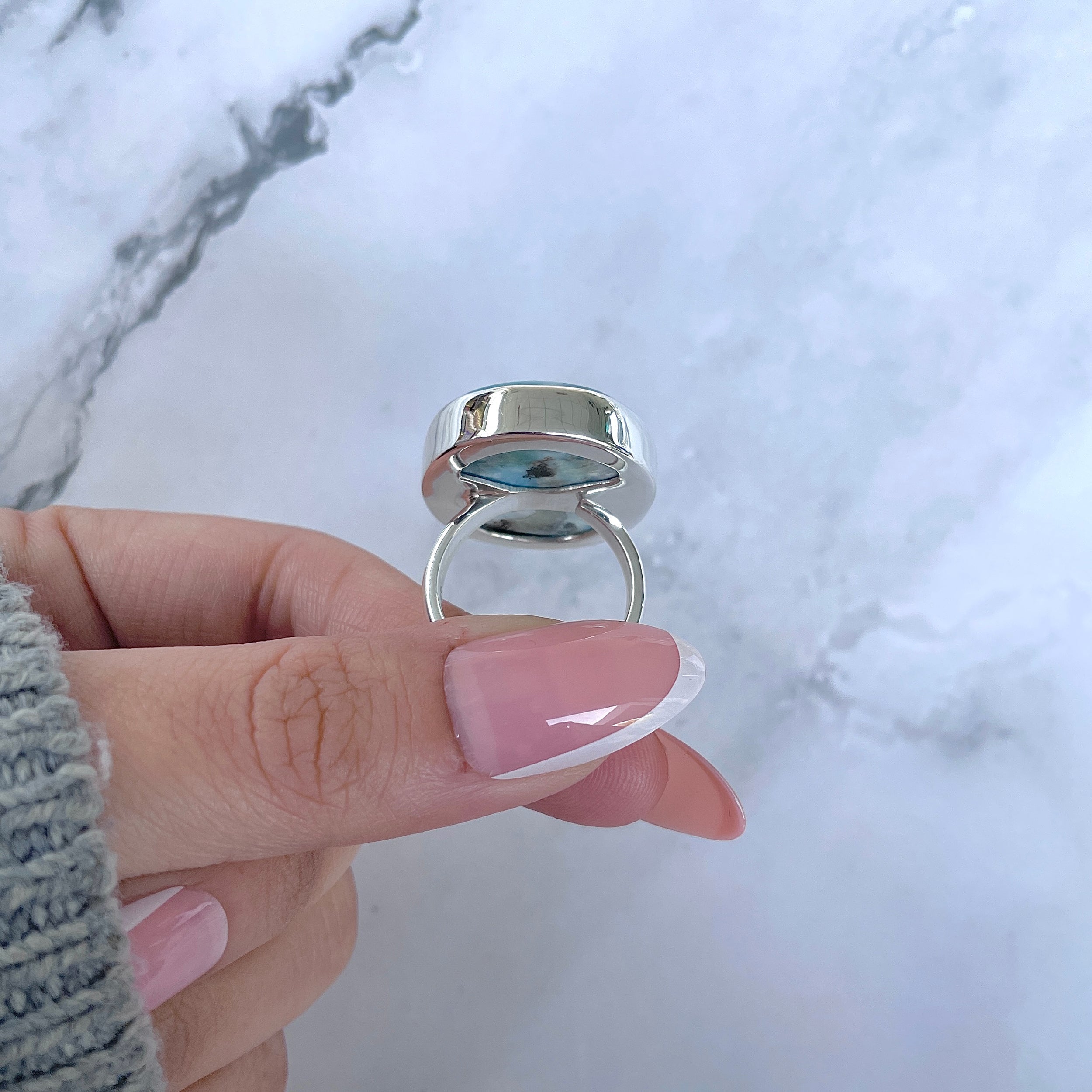 Larimar Adjustable Ring-(LAR-R-1623.)