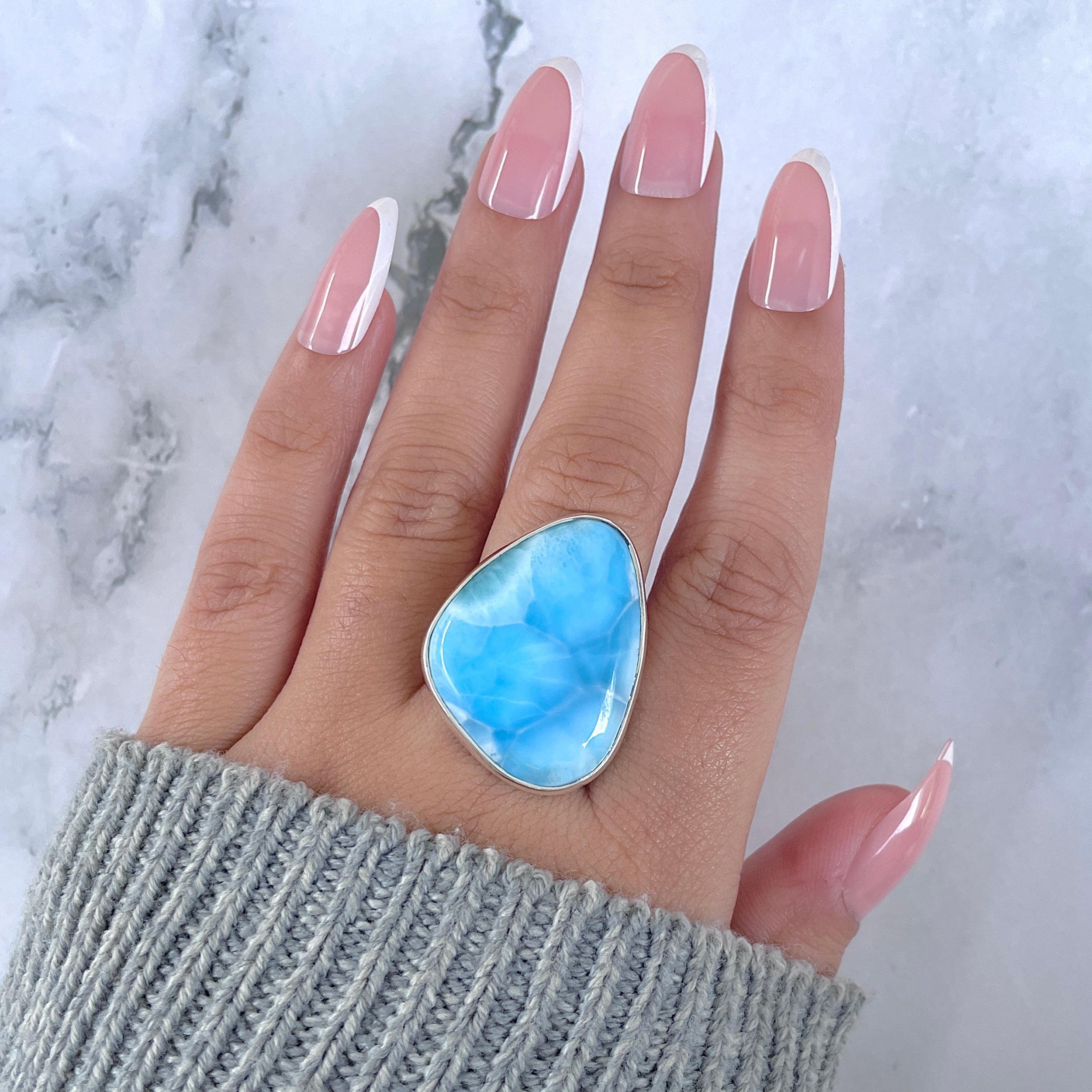 Larimar Adjustable Ring-(LAR-R-1624.)