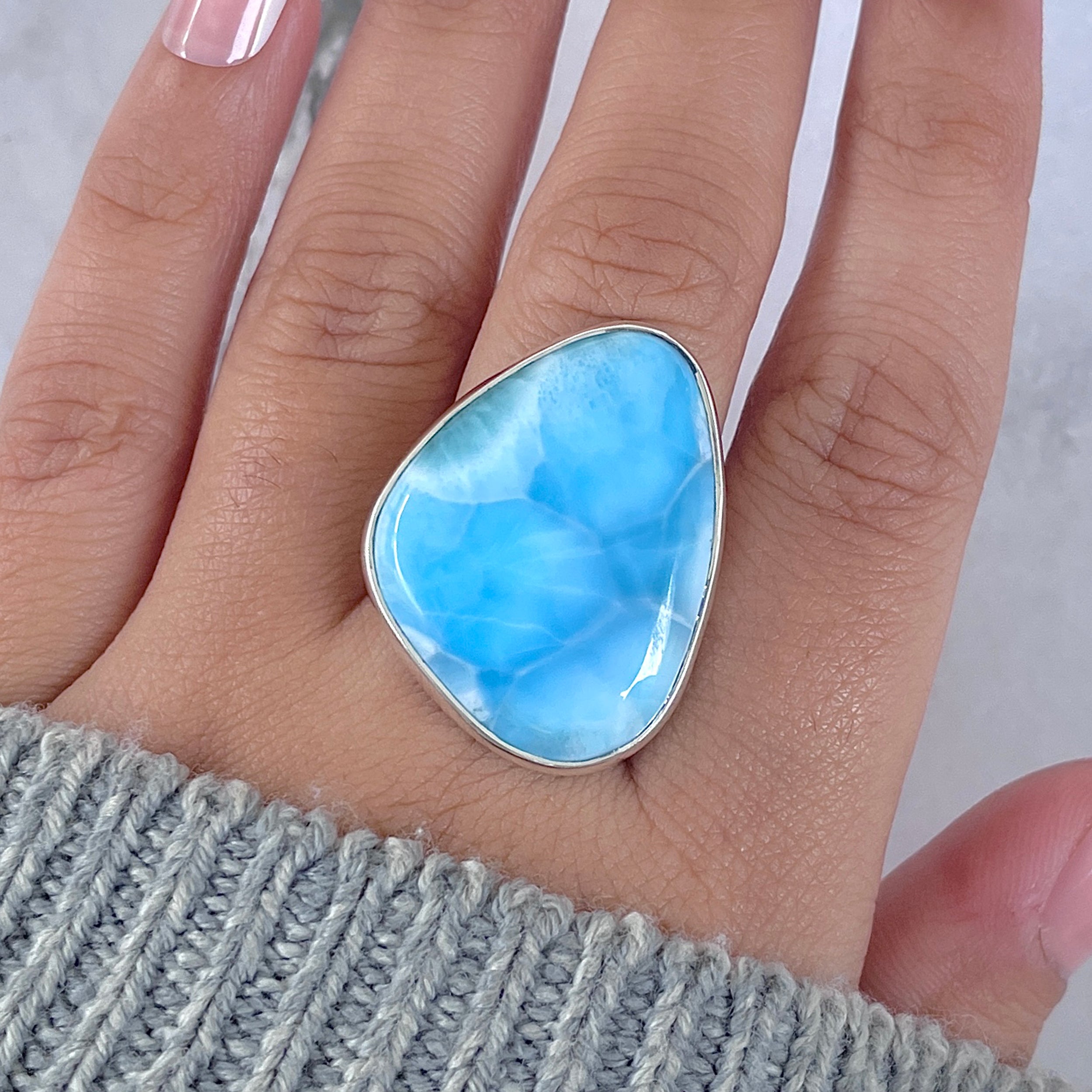 Larimar Adjustable Ring-(LAR-R-1624.)