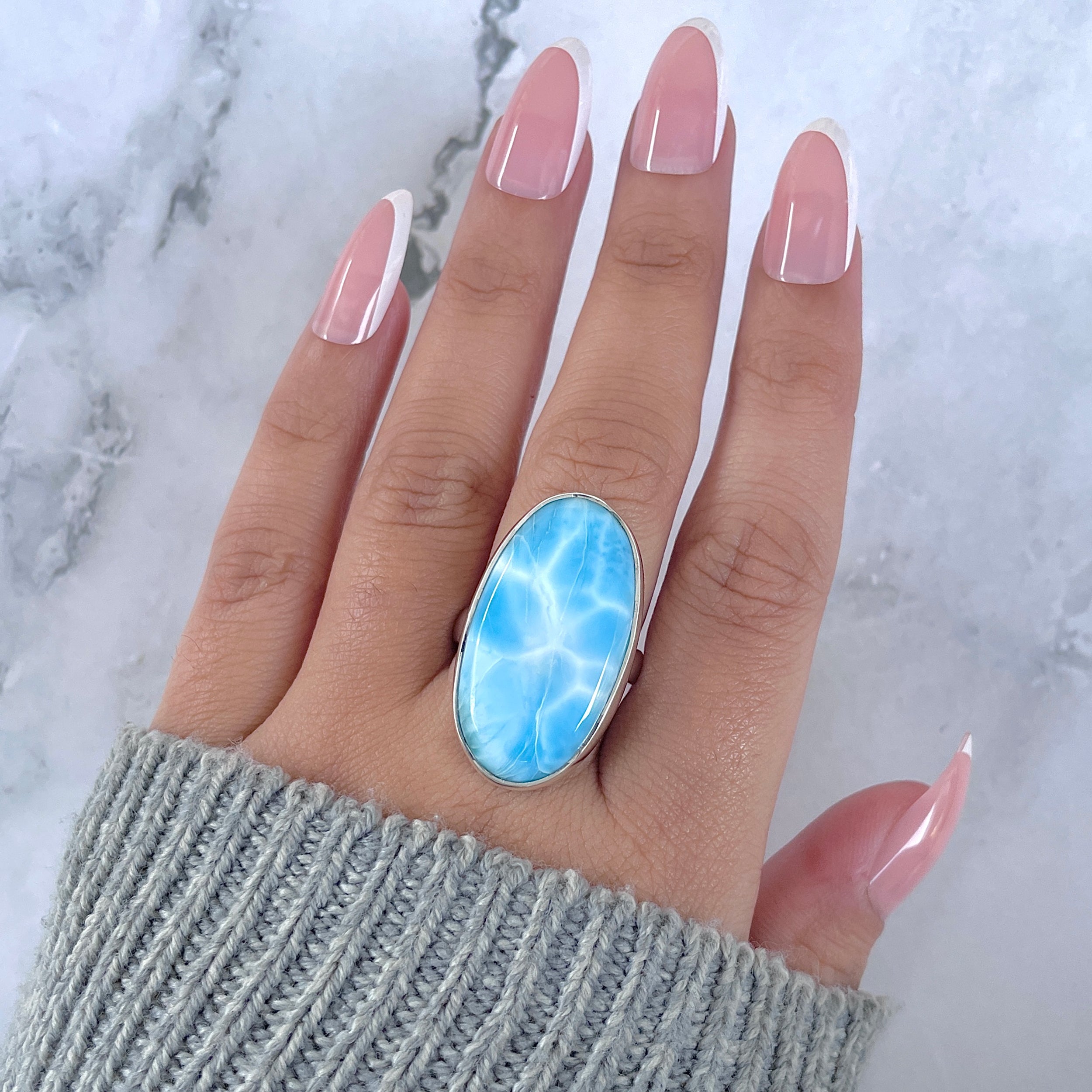 Larimar Adjustable Ring-(LAR-R-1625.)