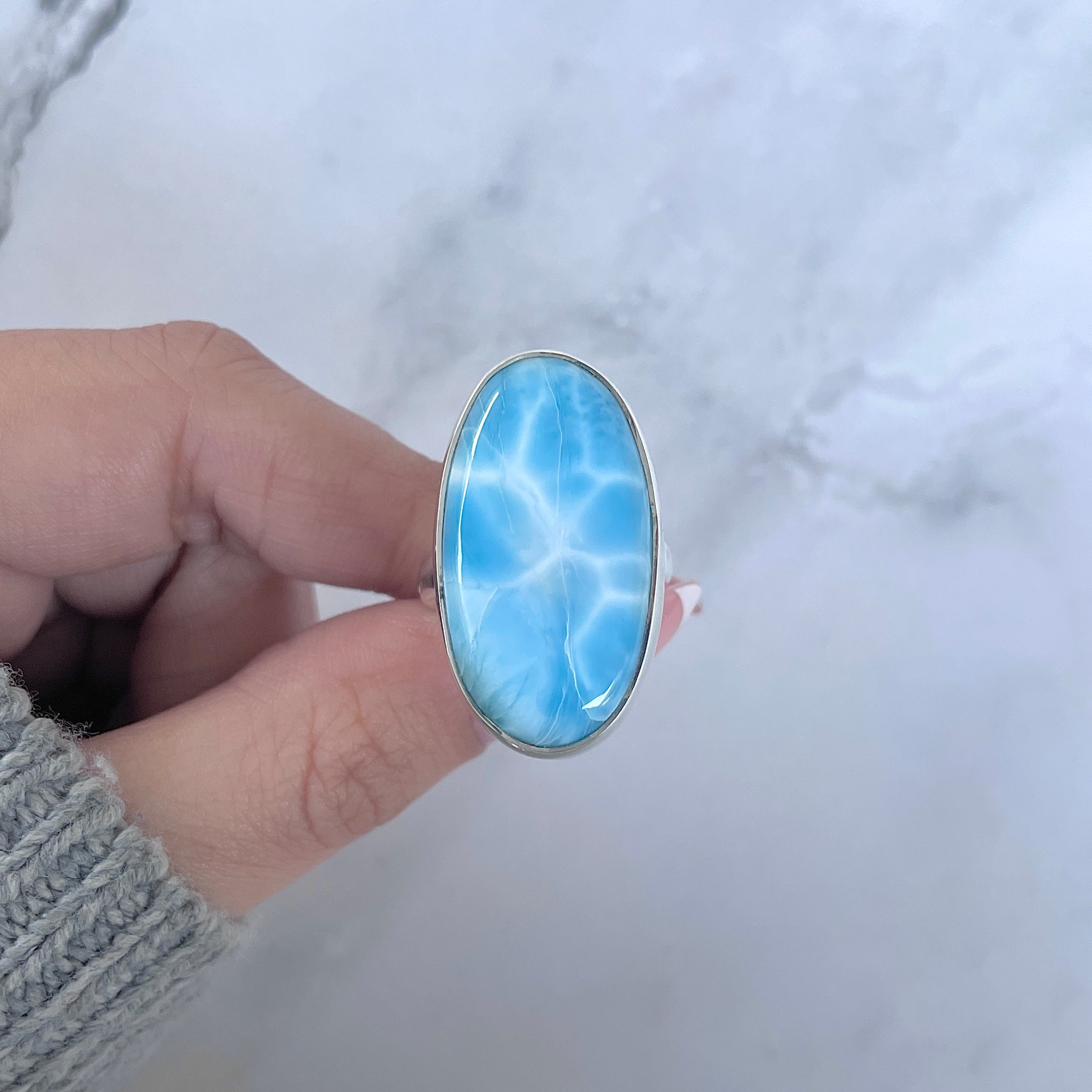 Larimar Adjustable Ring-(LAR-R-1625.)