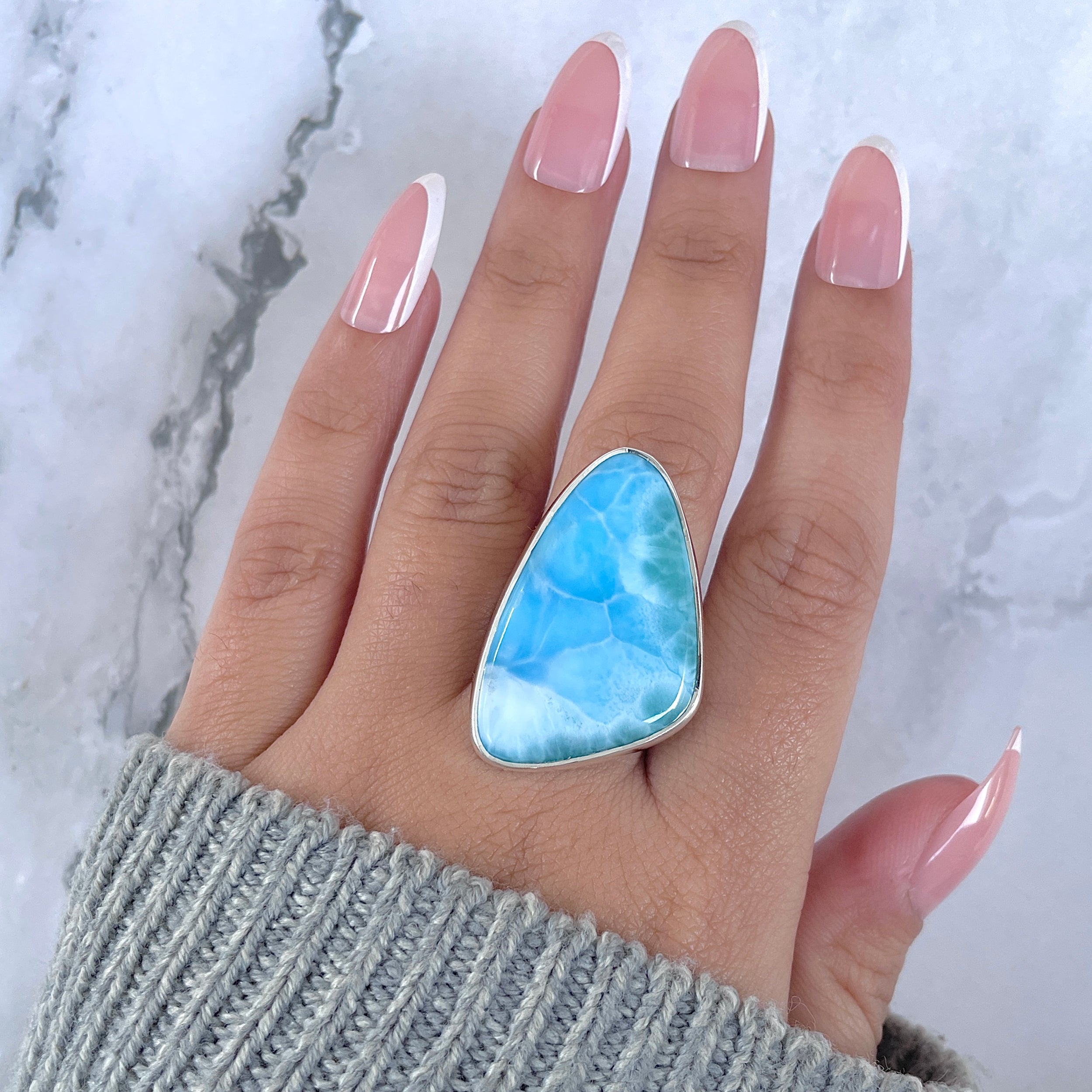 Larimar Adjustable Ring-(LAR-R-1627.)