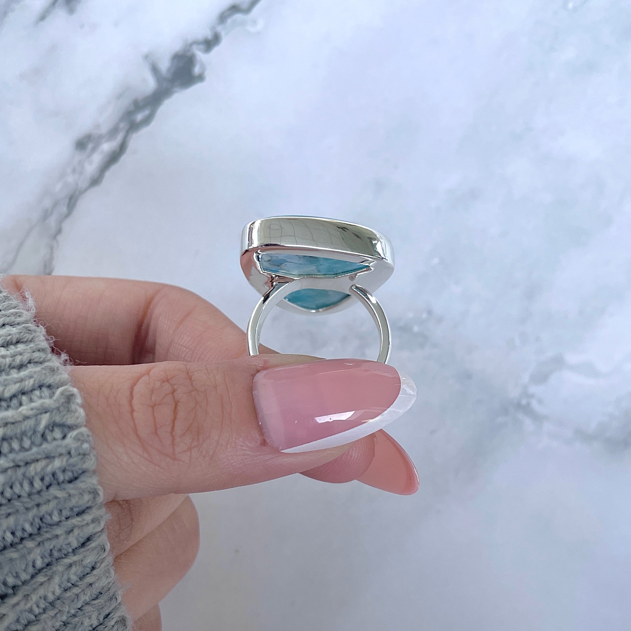Larimar Adjustable Ring-(LAR-R-1627.)