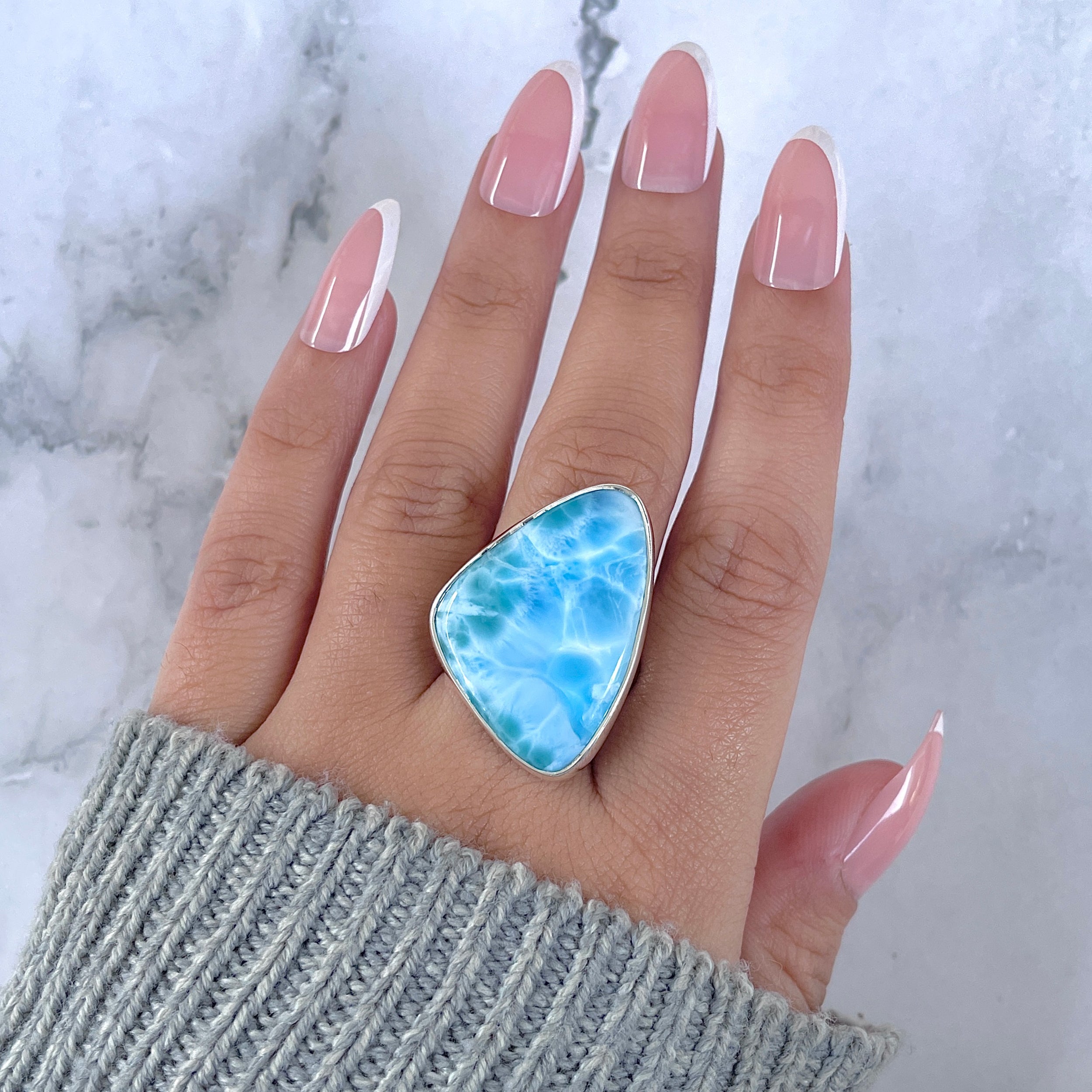 Larimar Adjustable Ring-(LAR-R-1628.)