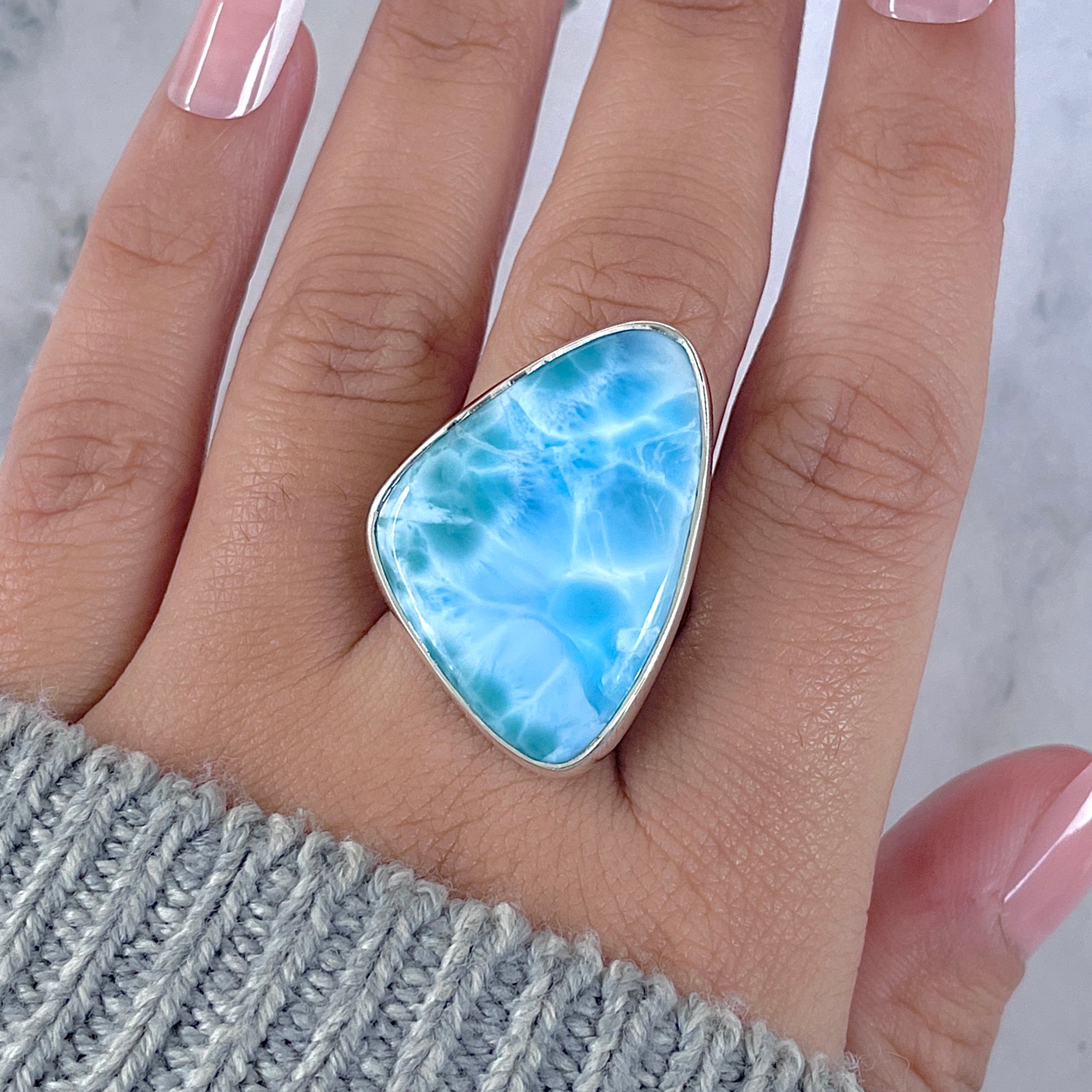 Larimar Adjustable Ring-(LAR-R-1628.)