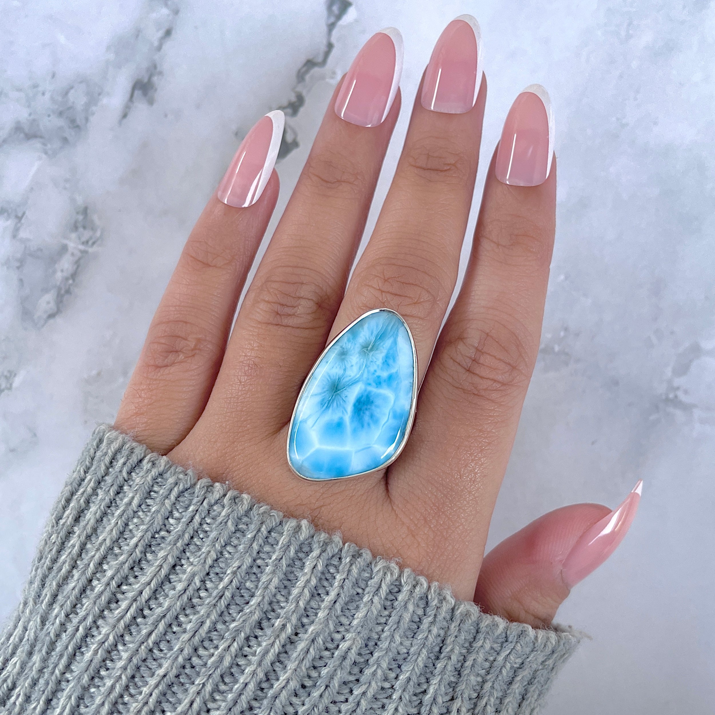 Larimar Adjustable Ring-(LAR-R-1629.)